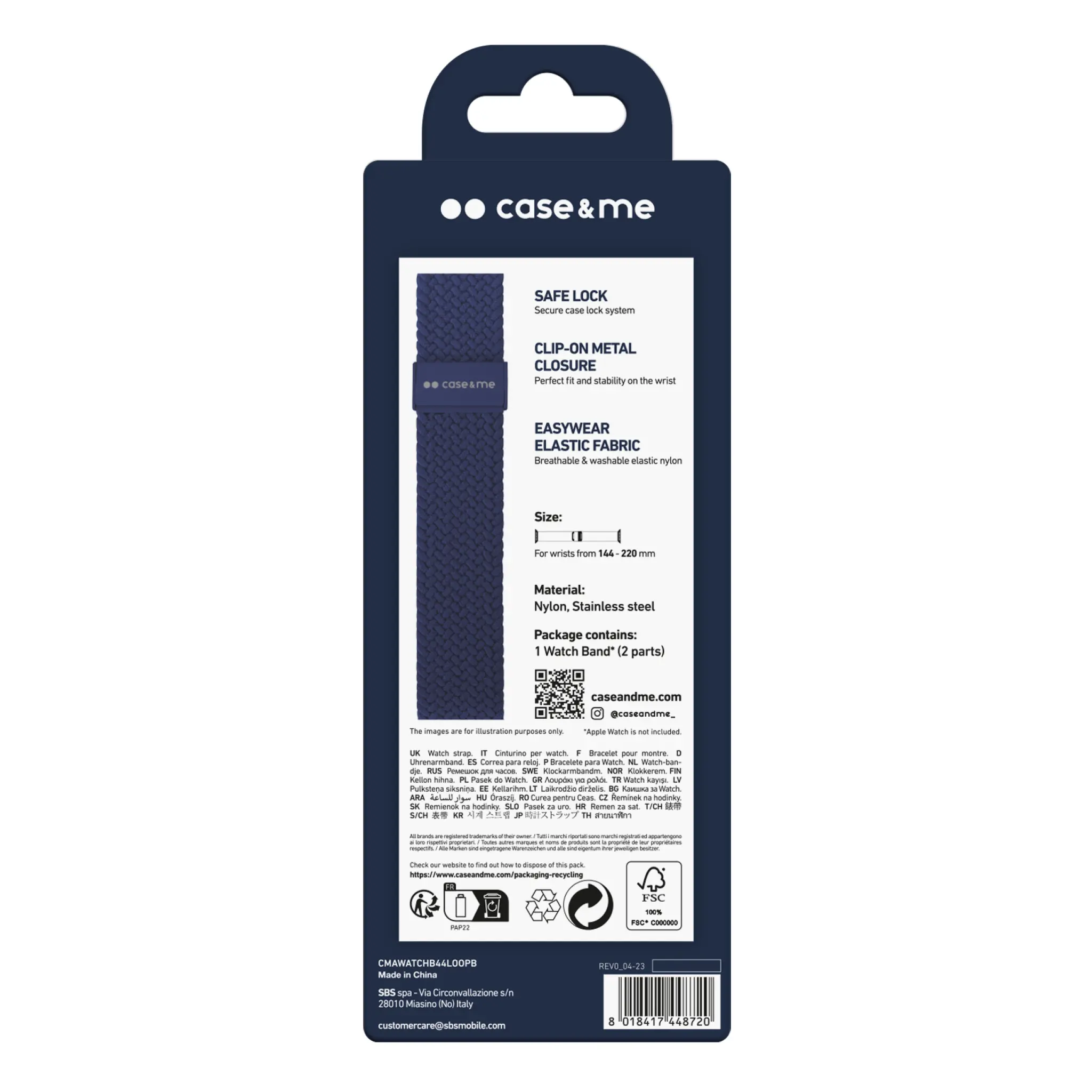 SBS Loop Band for Apple Watch 42/44/45/49mm. Blue