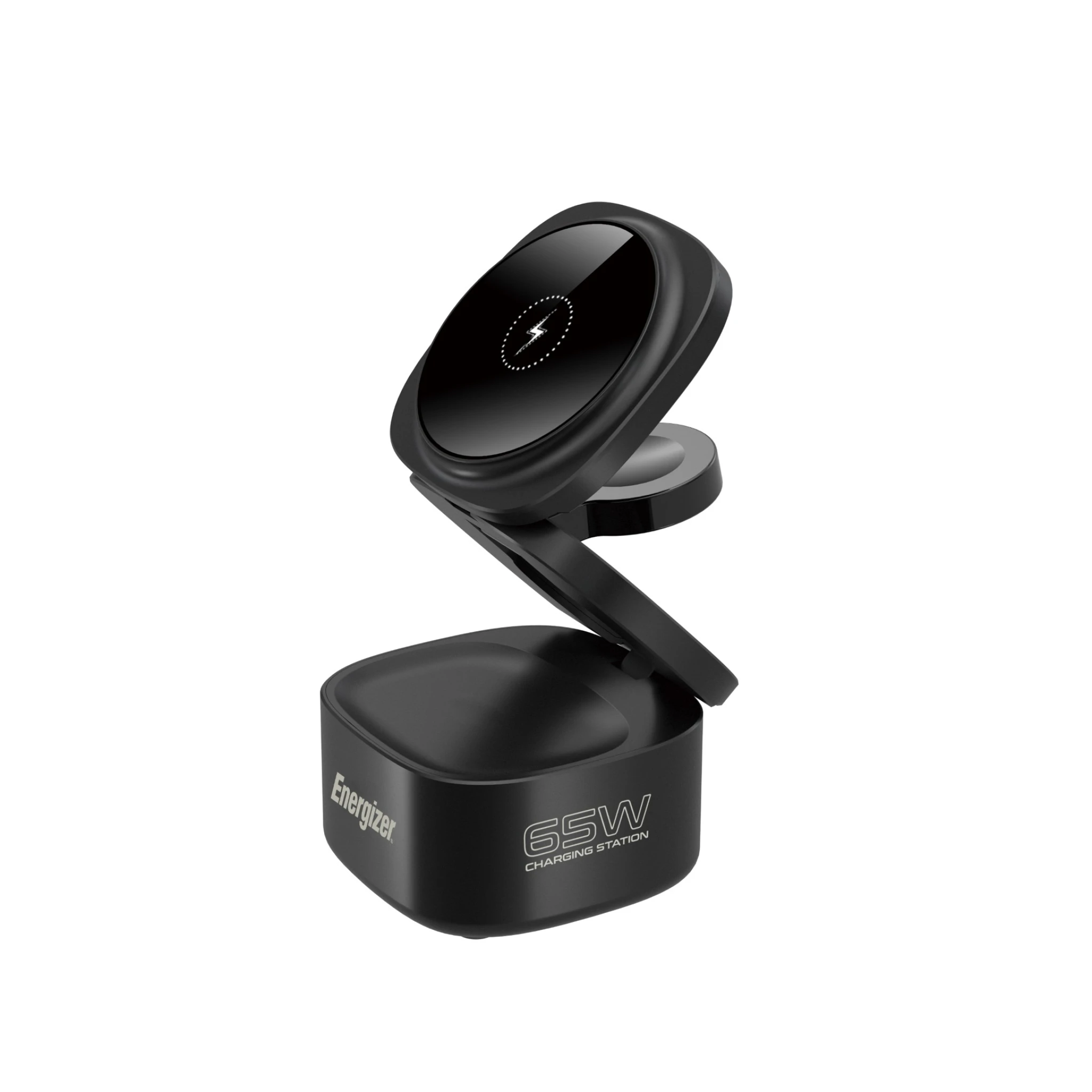 Energizer 3-in-1 Wireless Charging Station with 65W USB-C PD. Black