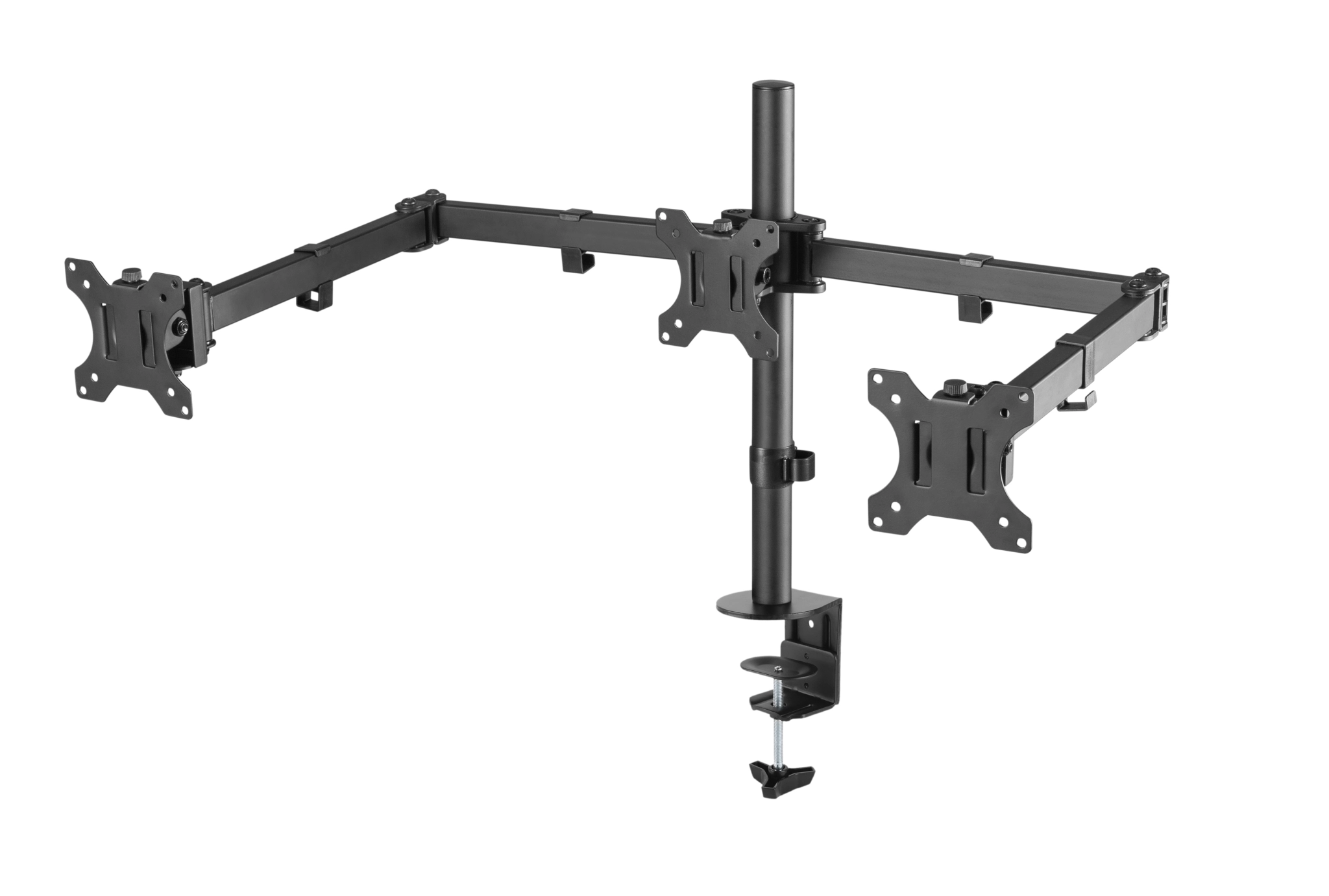 Sinox Office Tripple Monitor Desk Mount. Up to 27". Black