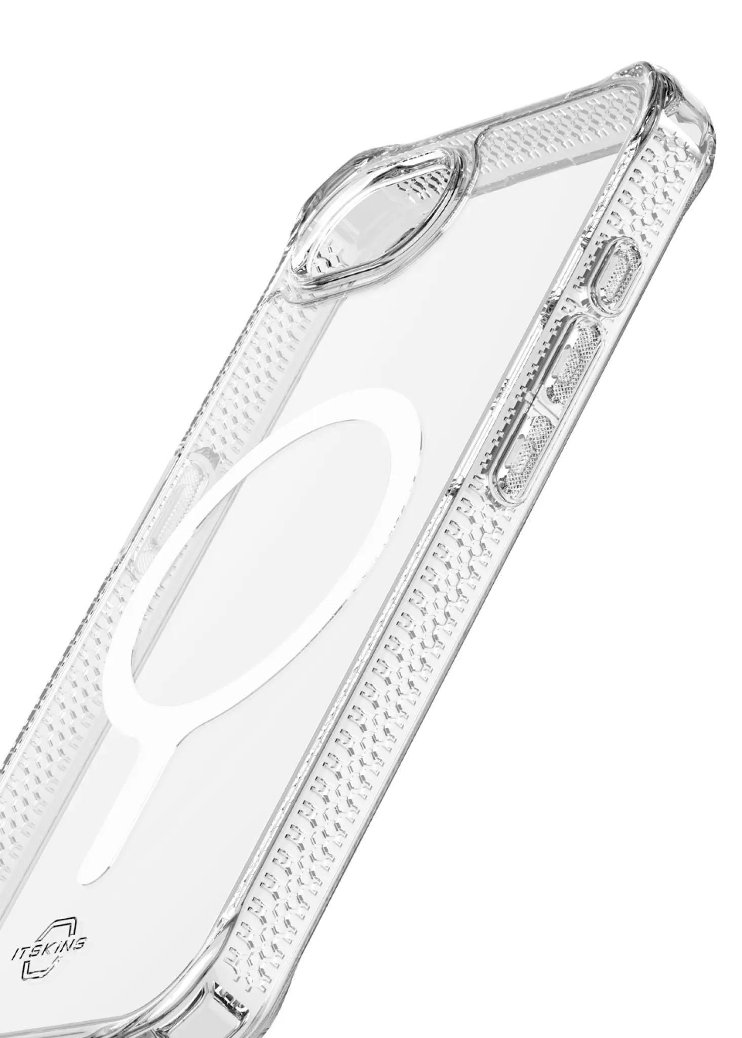 ITSKINS HYBRID MAGSAFE CLEAR cover for iPhone 16e®. Transparent