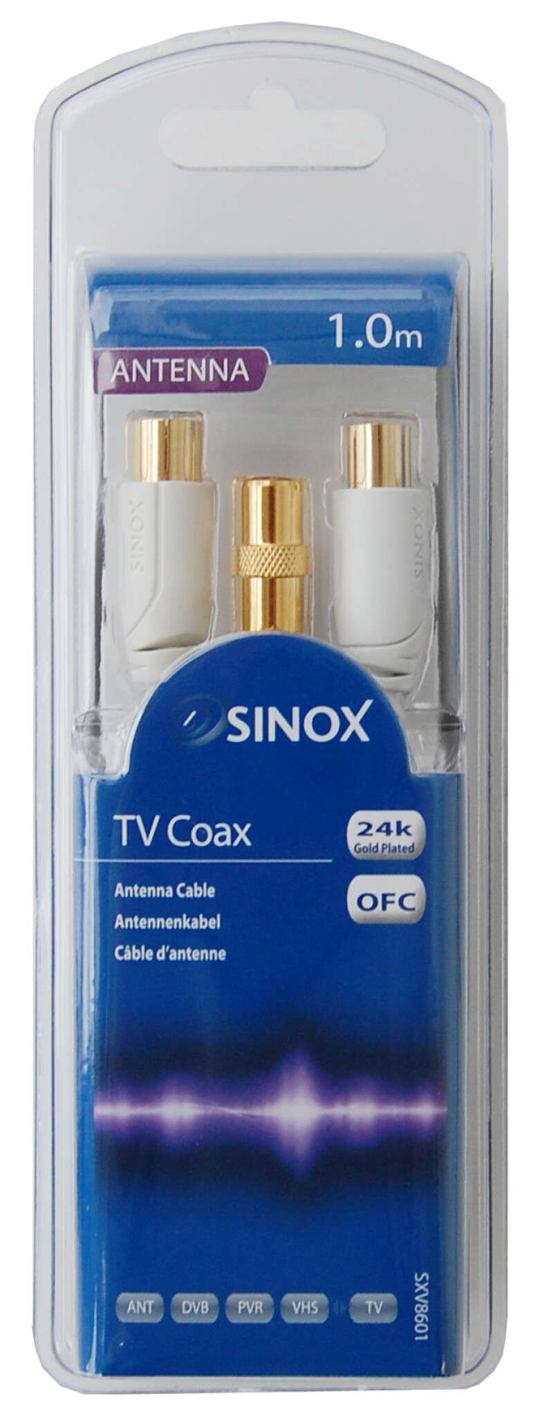 Sinox 70dB Antenna Cable. 1m. White