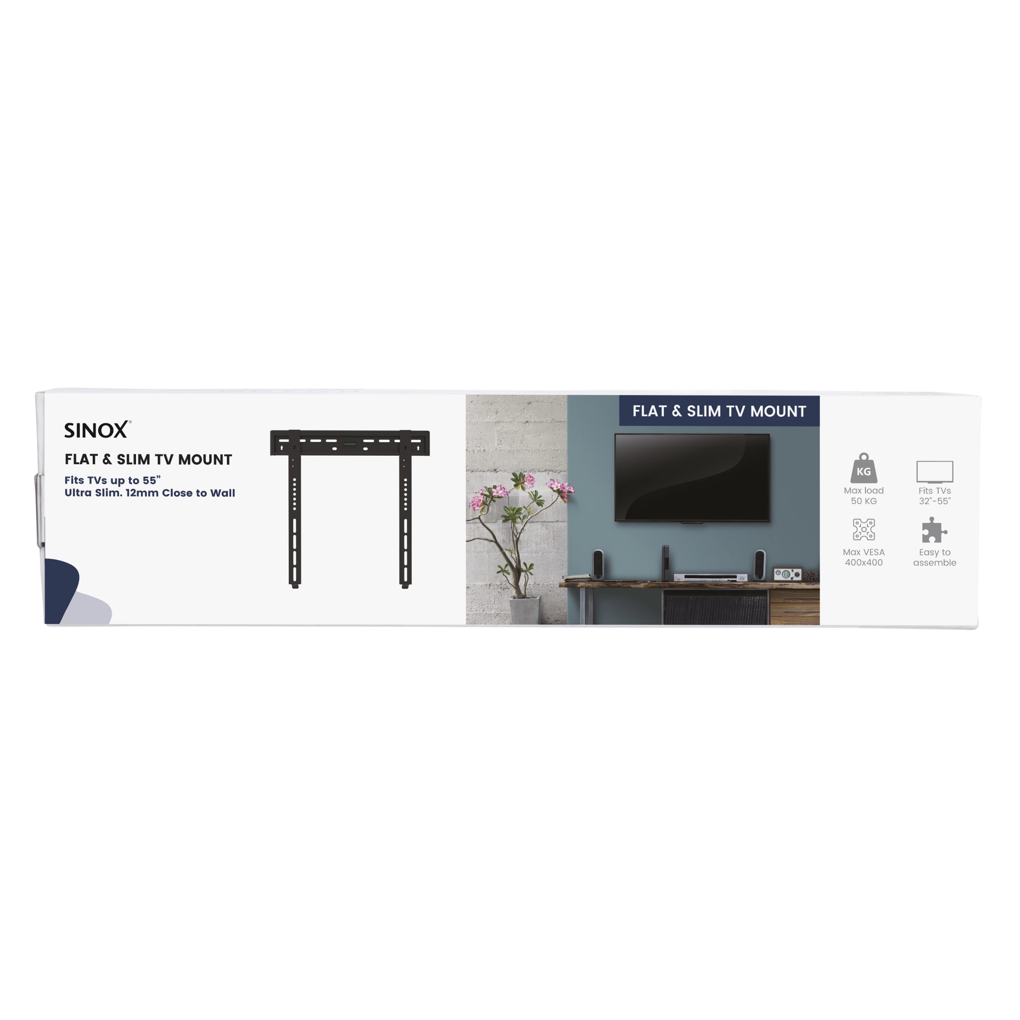 Sinox One TV Wall Mount. 32"-55". Black