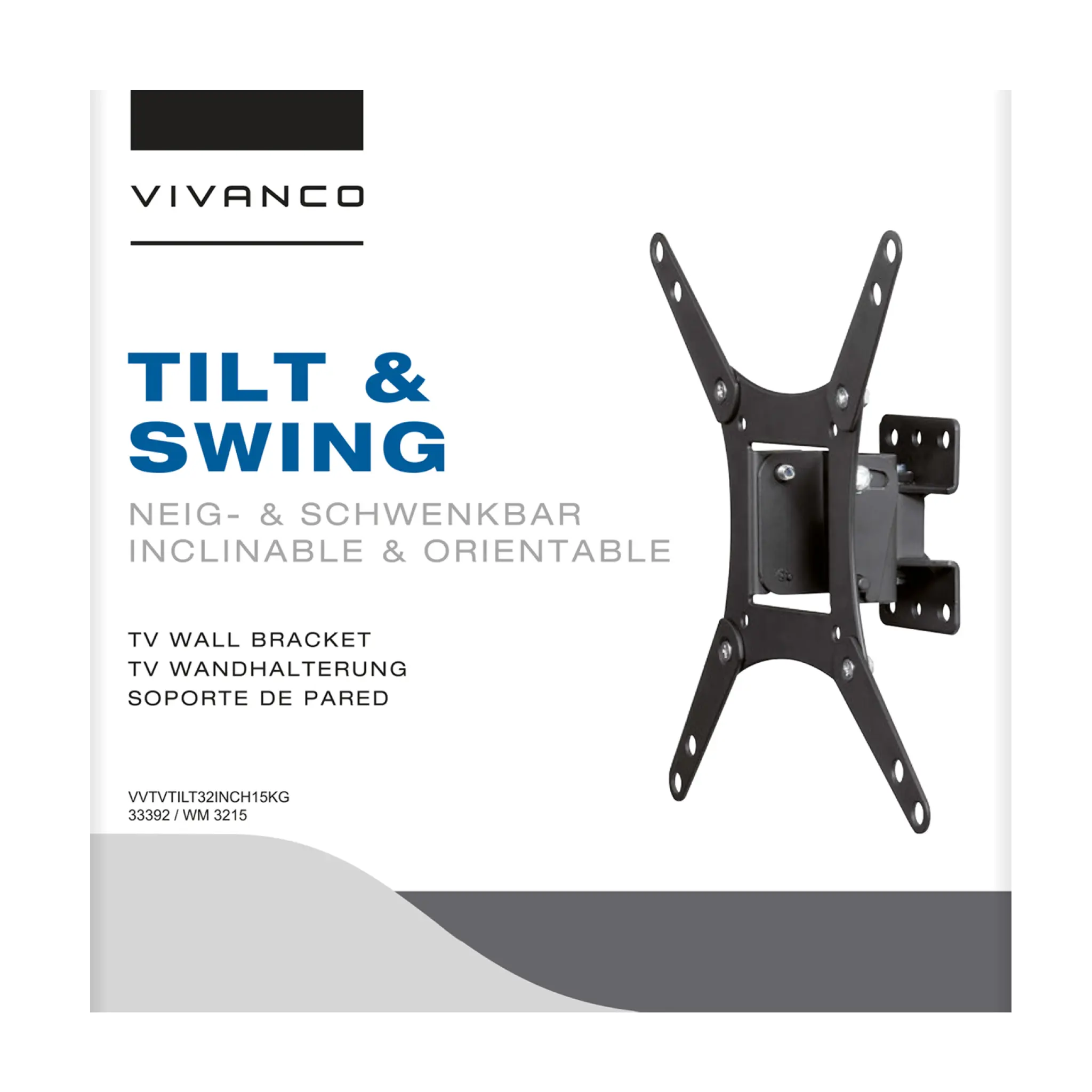 Vivanco TV Wall Mount, TILT, 43", 15kg, VESA 200x200