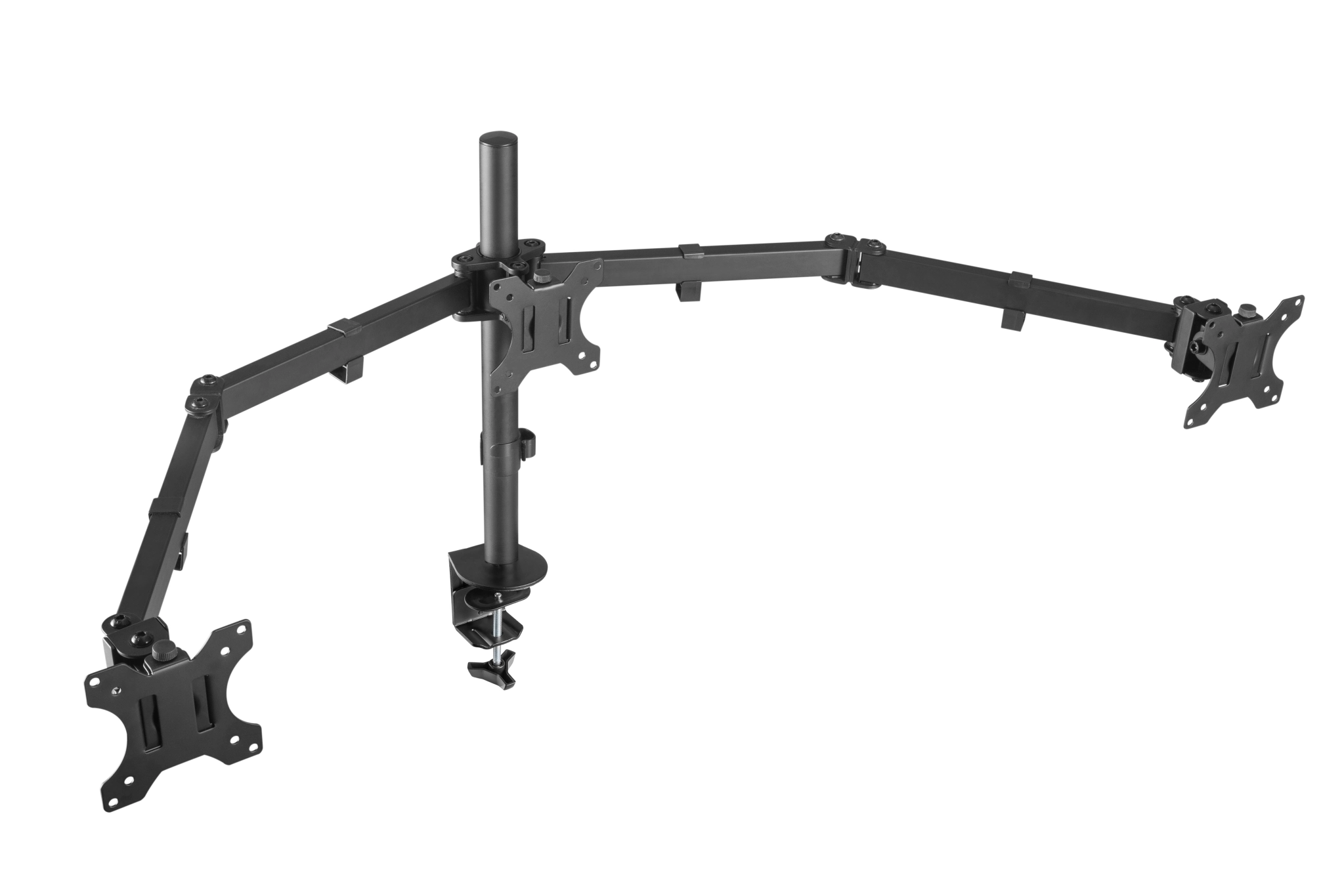 Sinox Office Tripple Monitor Desk Mount. Up to 27". Black
