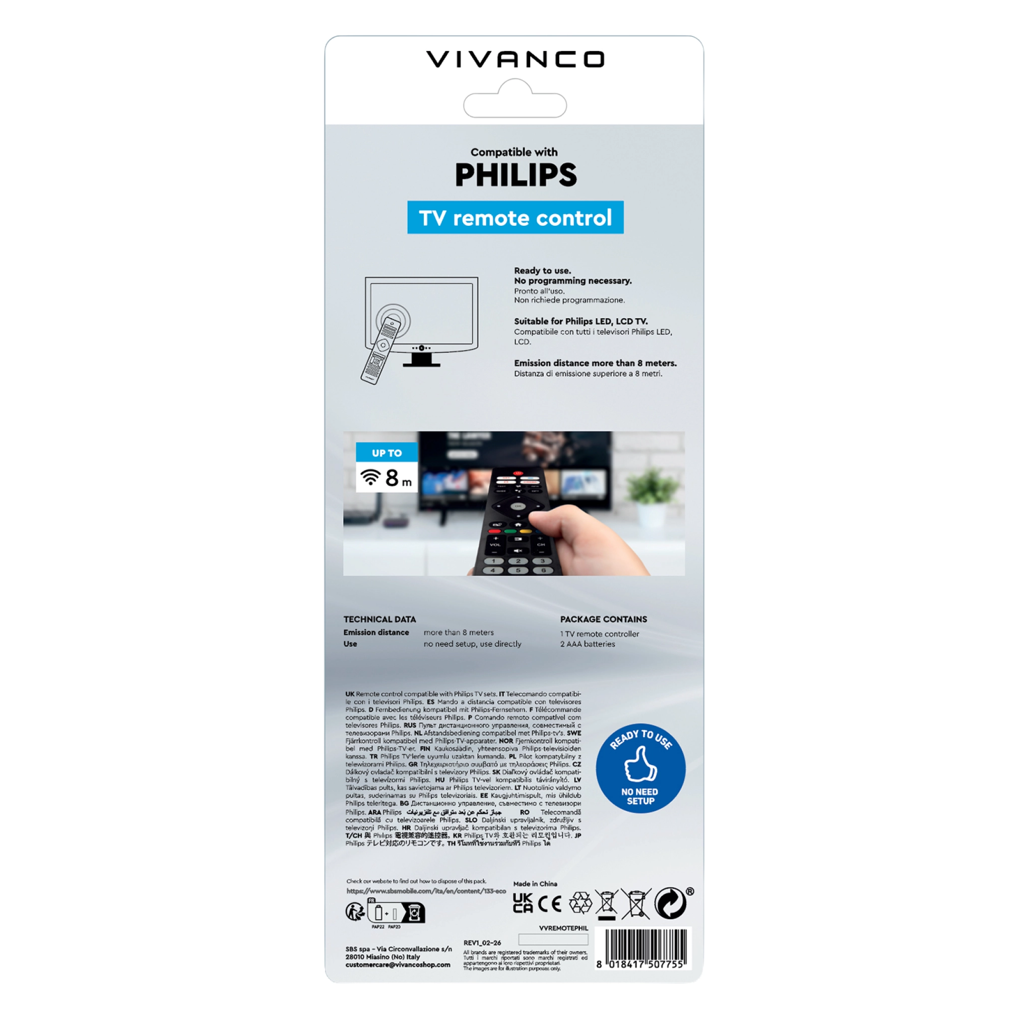 Vivanco Philips TV Remote Control