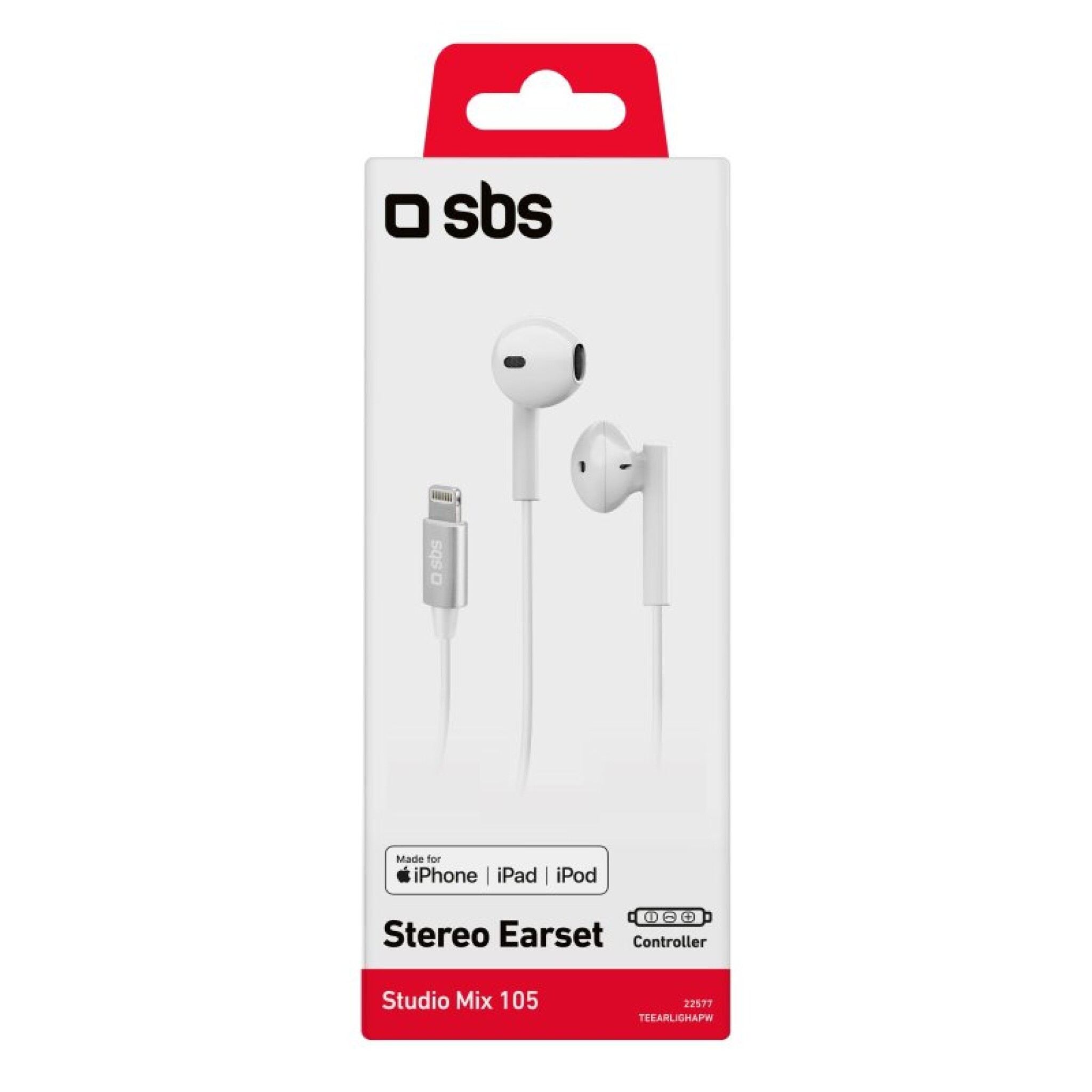 SBS In Ear Stereo Earset Studio Mix 105. White