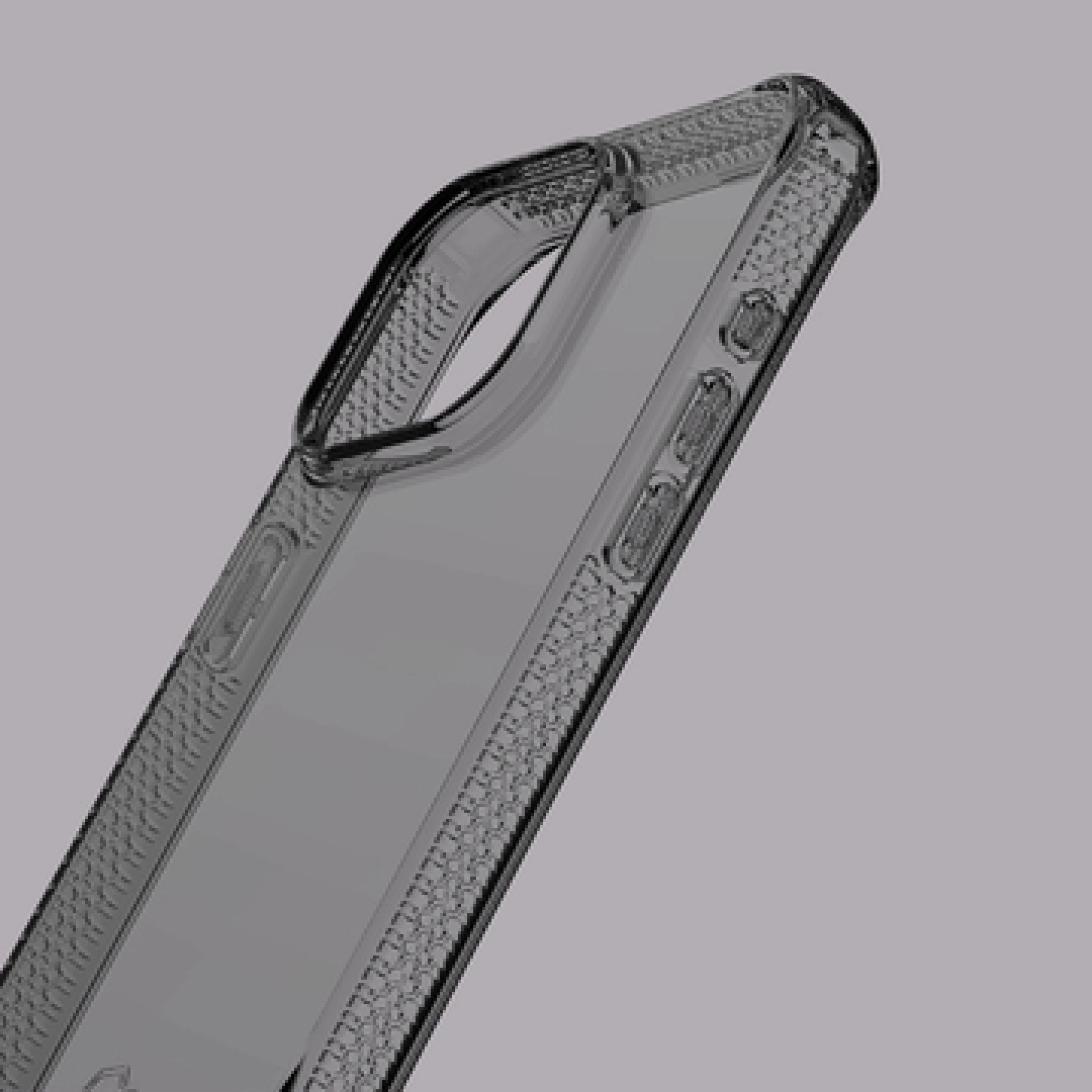 ITSKINS SPECTRUM CLEAR cover for iPhone 15 Pro®. Smoke