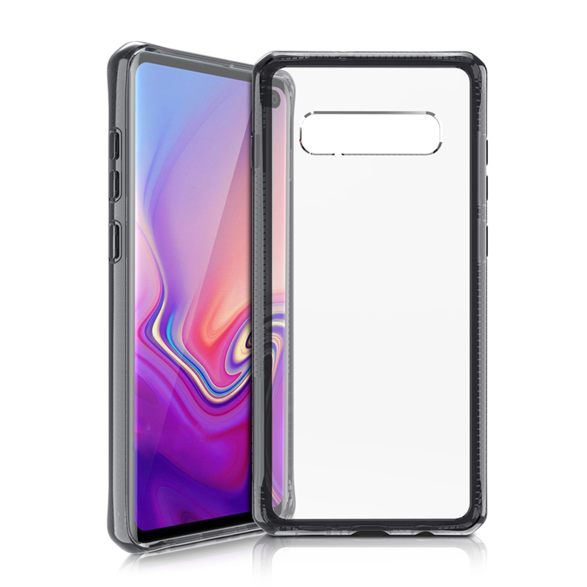 ITSKINS HYBRID CLEAR cover for Samsung Galaxy S10+®. Black and transparent