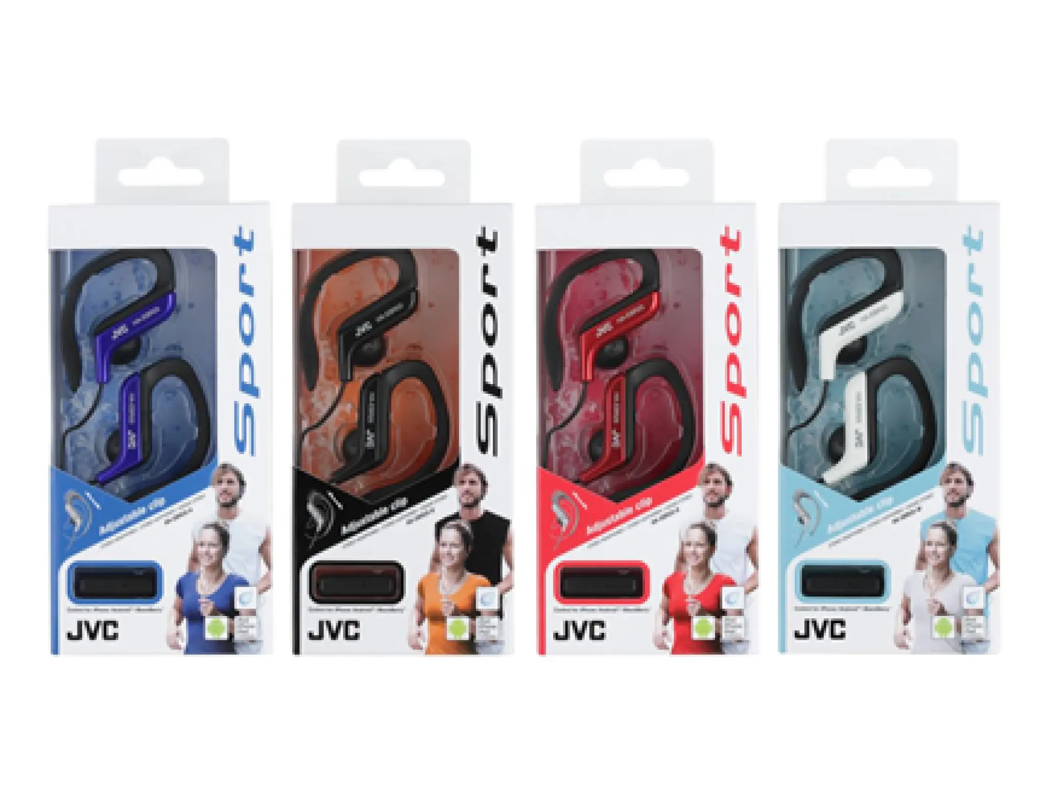 JVC Ear Clip Headphones for Sport with Remote and Microphone. White