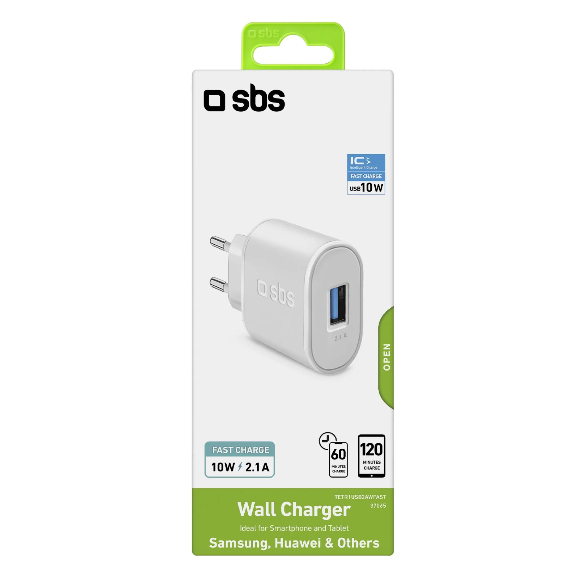 SBS 2100 mAh Charger. 2.1A. White