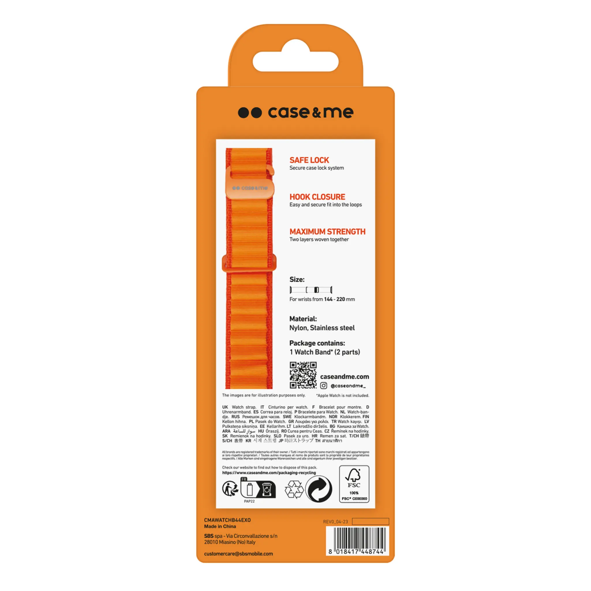 SBS Extreme Band for Apple Watch 42/44/45/49mm. Orange