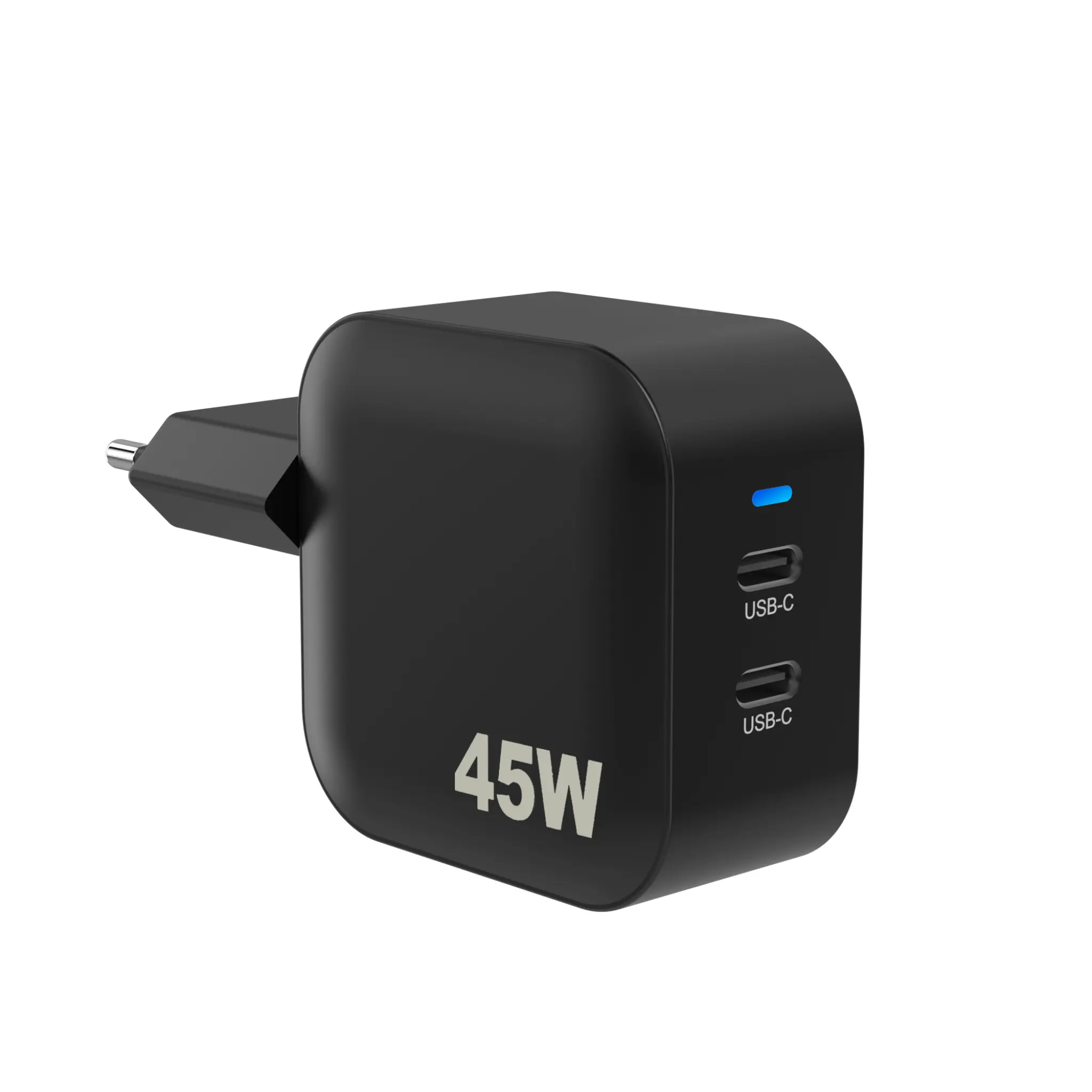 Sinox PRO Wall Charger 2xUSB-C PD 45W. Black