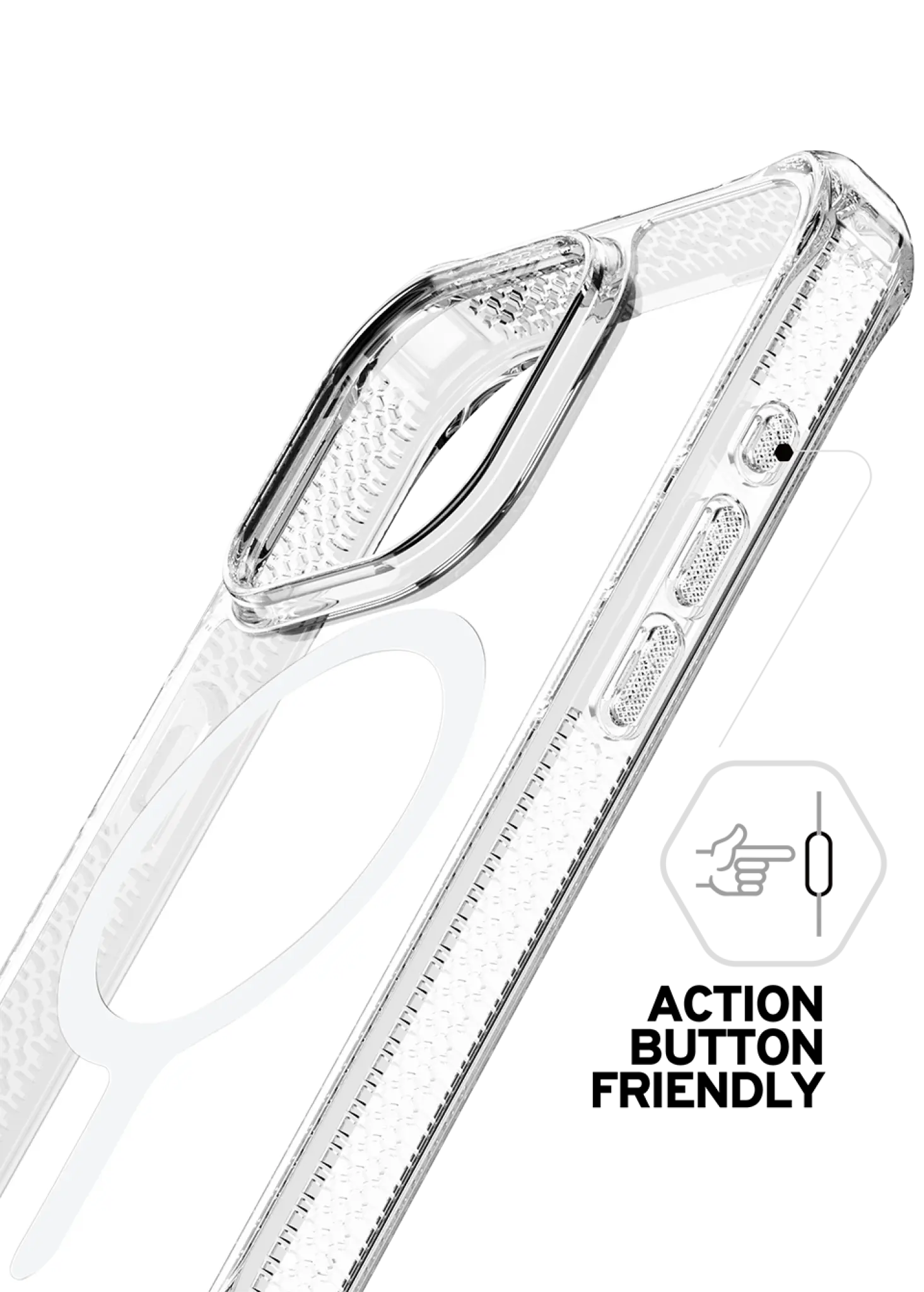 ITSKINS HYBRID MAGSAFE CLEAR cover for iPhone 15 Pro®. Transparent