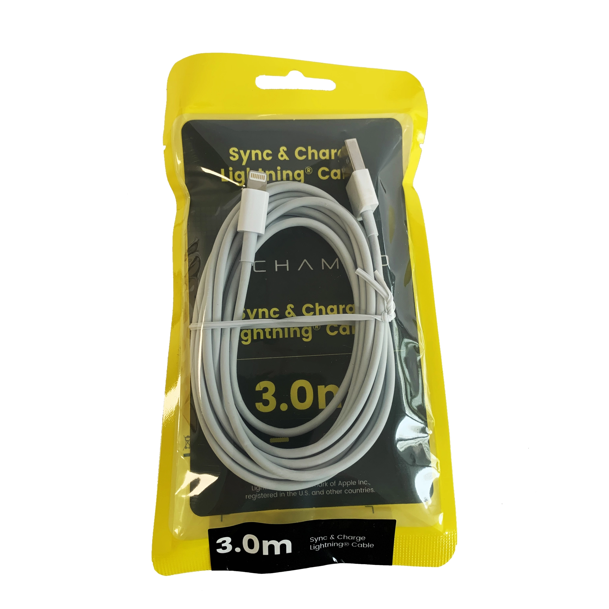 Techammo Lightning cable. 3m. White