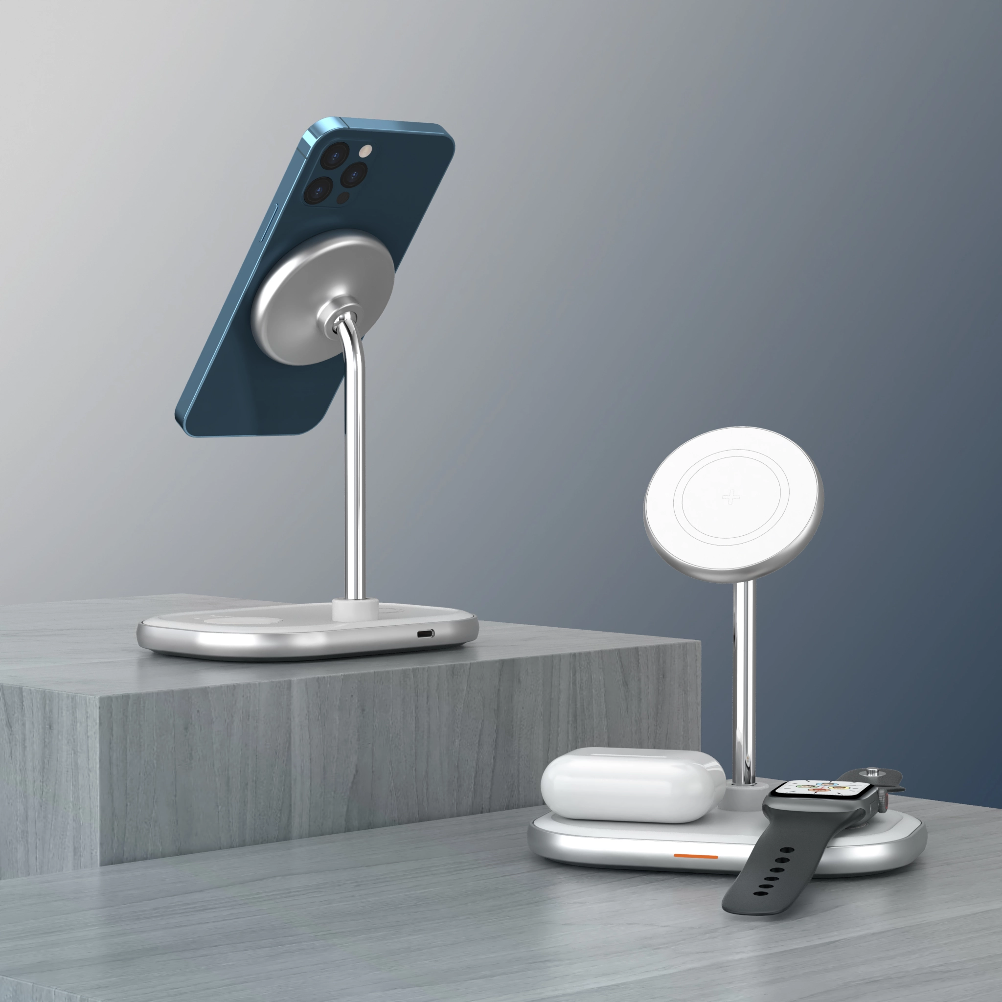 Energizer 3-in-1 Wireless Charger with 15W Fast Charging. White