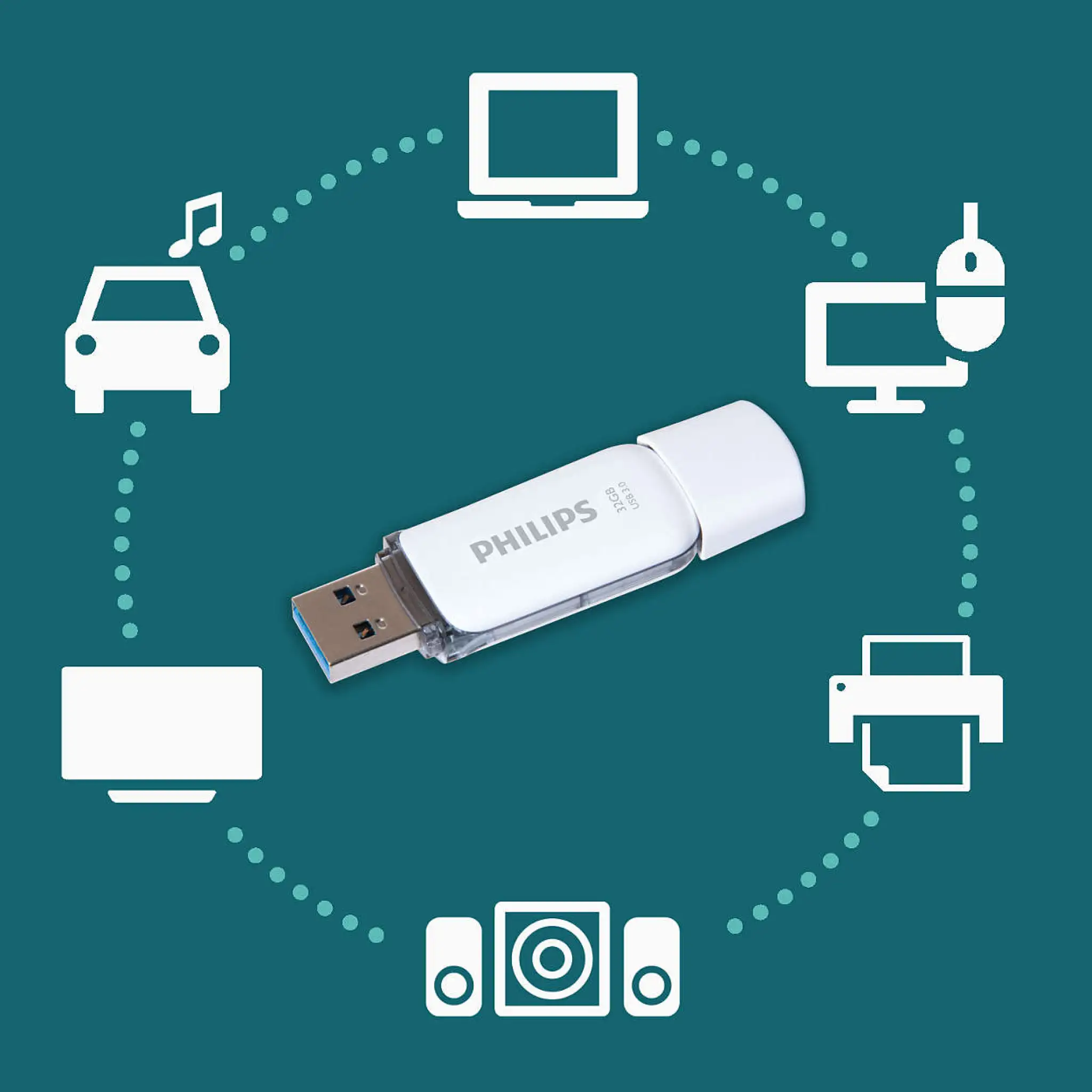 Philips USB Flash Drive. 32GB. Snow edition 3.0