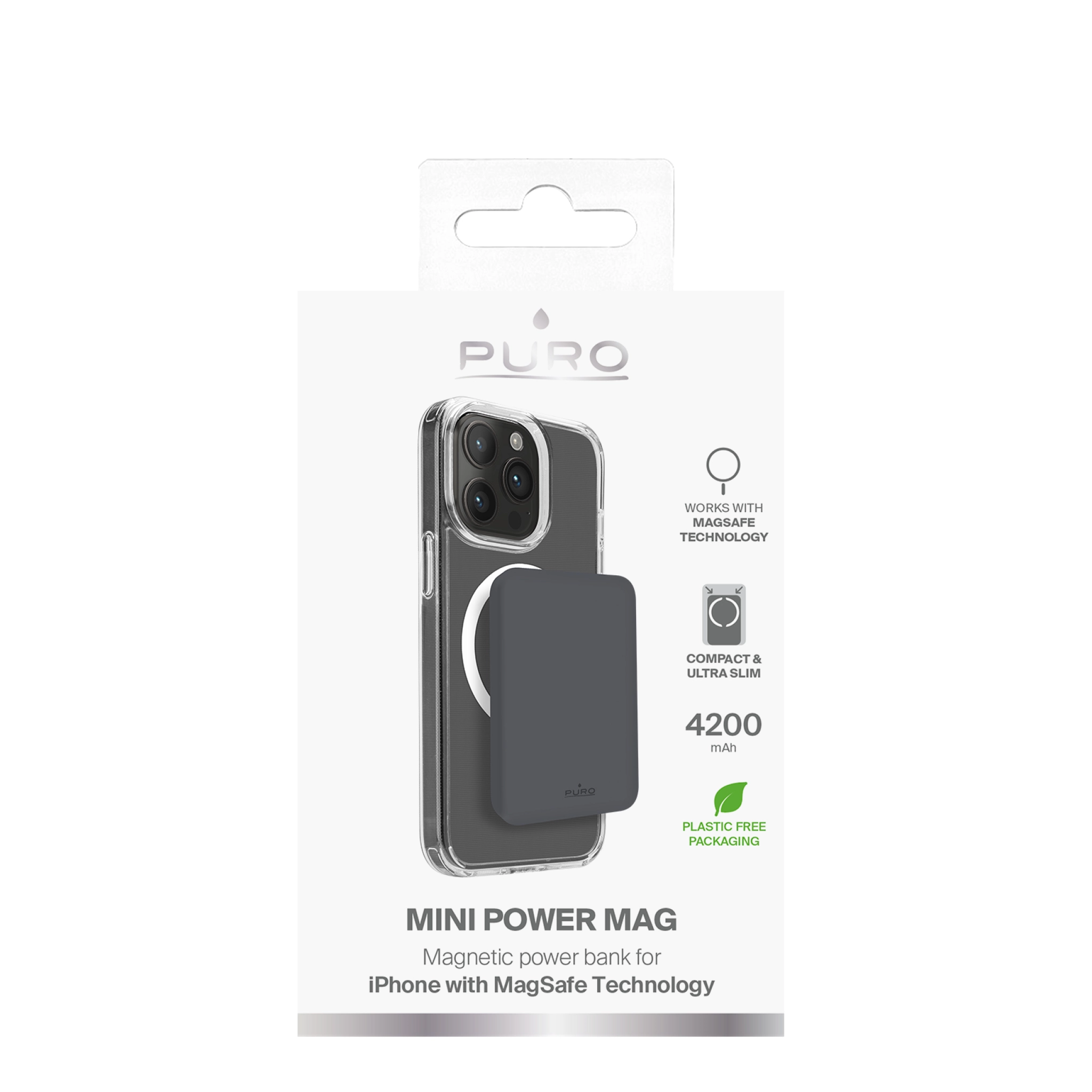 PURO Power Bank Wireless “Mini Power Mag” 4200 mAh for iPhone
