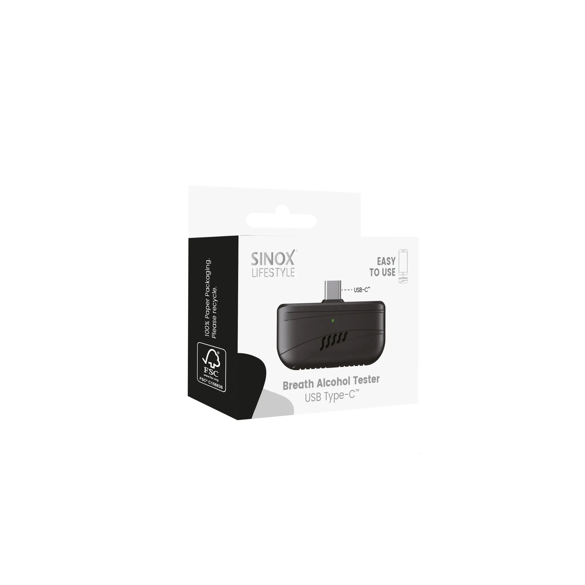 Sinox Mini Alcohol Tester USB-C. Black