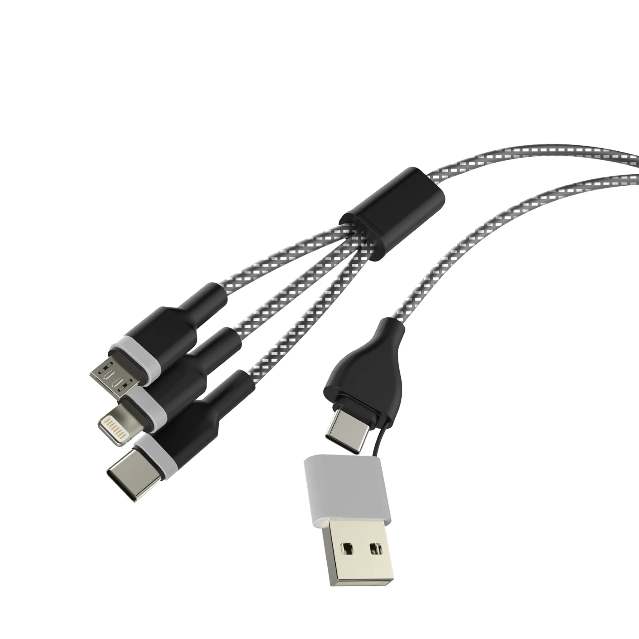 Sinox PRO X 6-in-1 Cable with Lightning, USB C and Micro USB. 1m. Braided