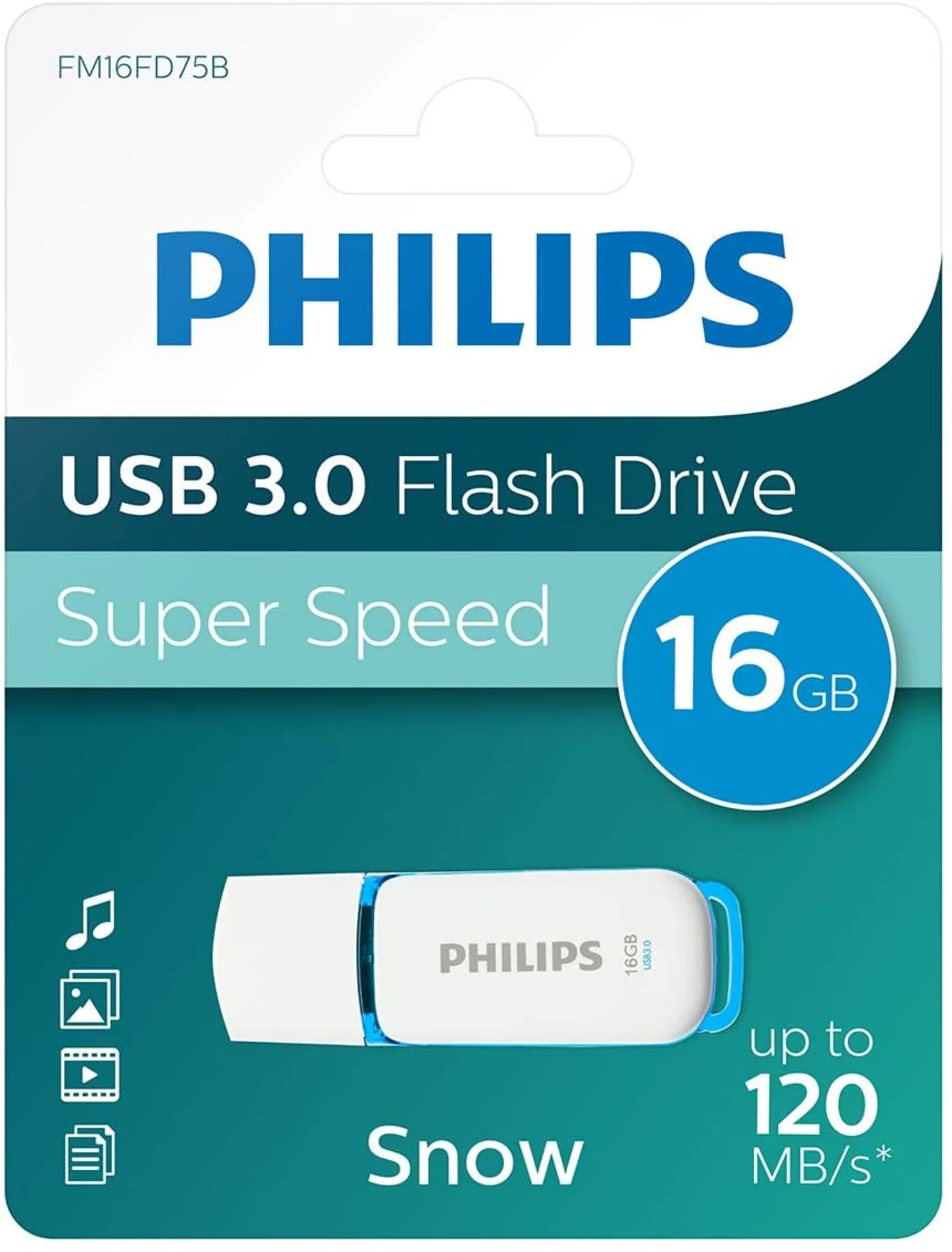 Philips USB Flash Drive. 16GB. Snow edition 3.0