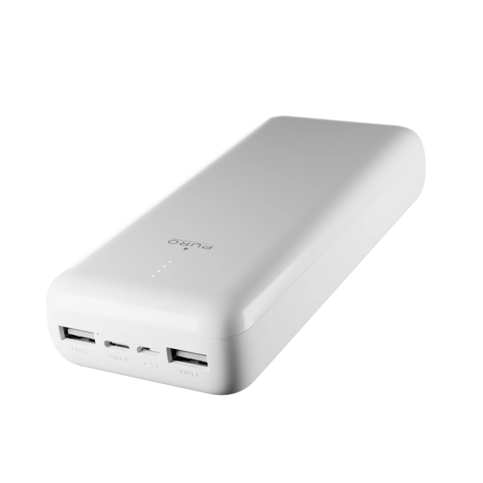 PURO Power Bank 20000mAh USB-C + 2 USB-A Fast Charge. White