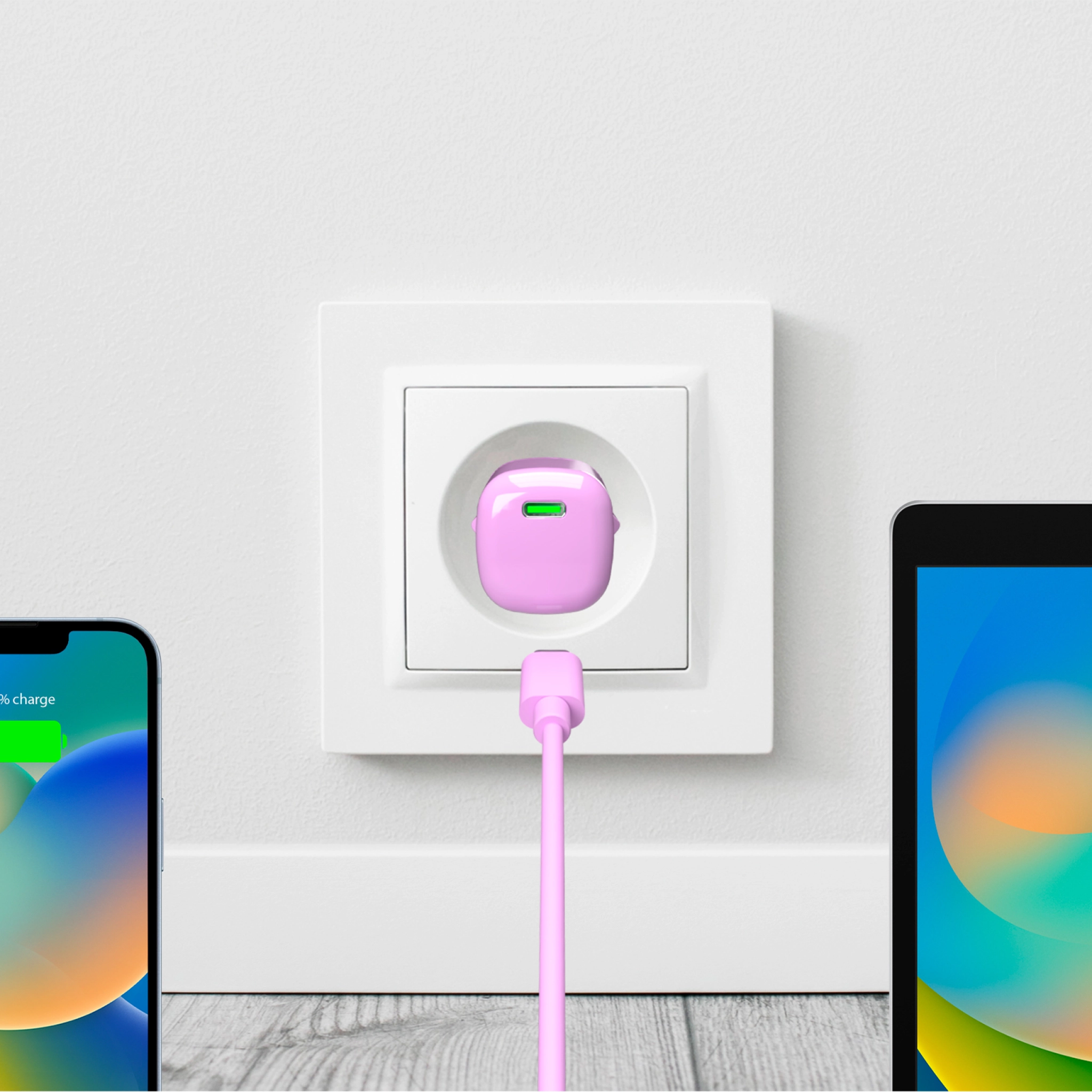 PURO MiniPro 20W USB-C Wall Charger – GAN Technology. Pink