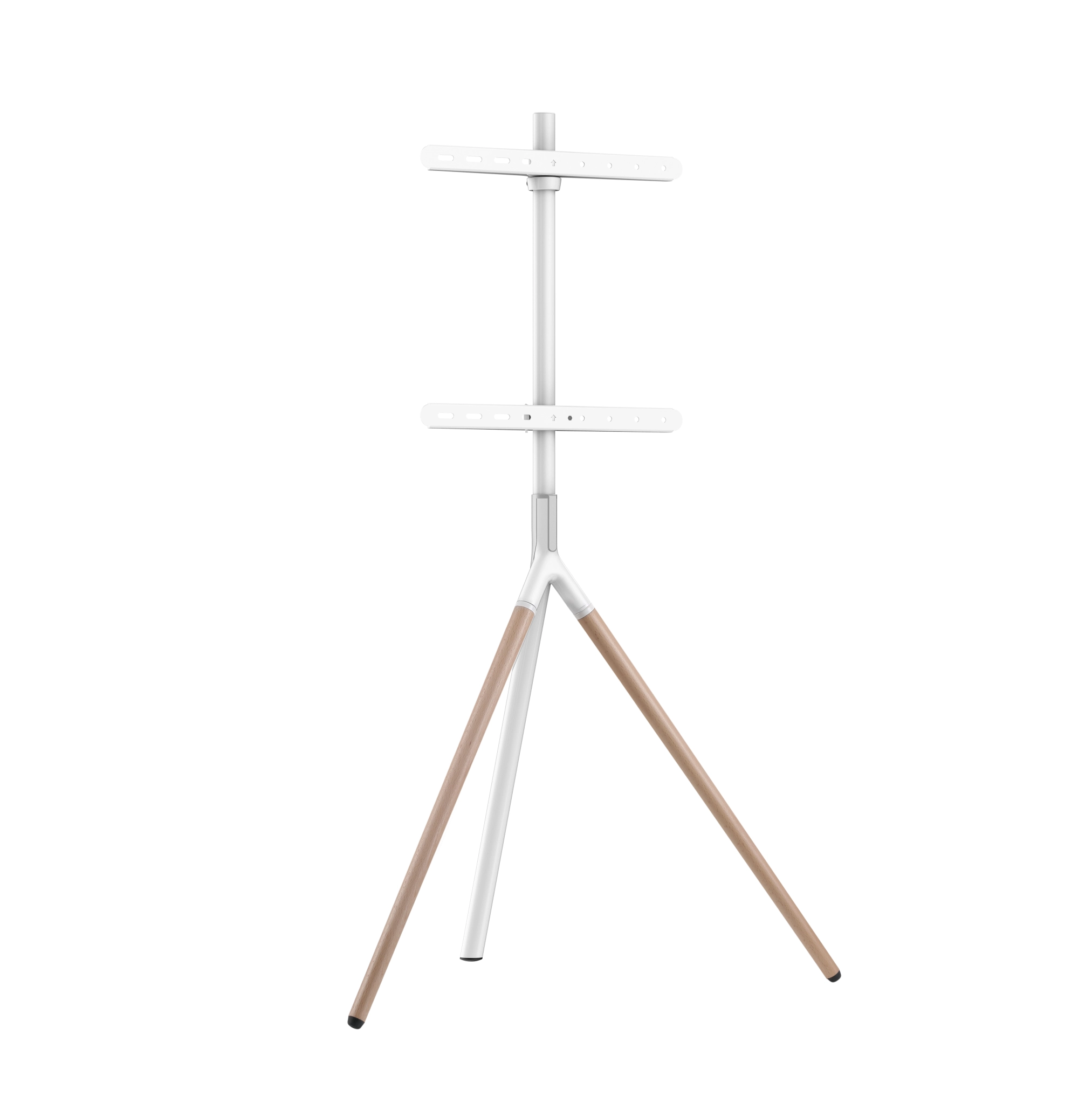 Sinox Tripod TV Floor Stand. 45"-65". White & Beech