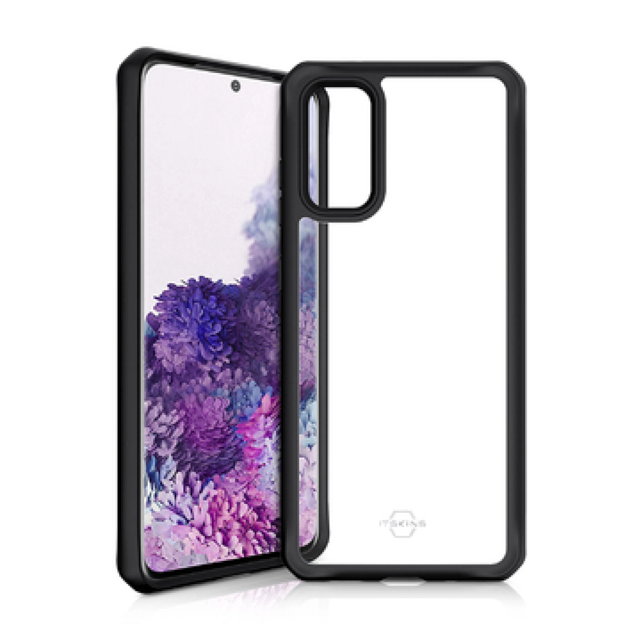 ITSKINS HYBRID SOLID cover for Samsung Galaxy S20 4G / 5G®. Black and transparent
