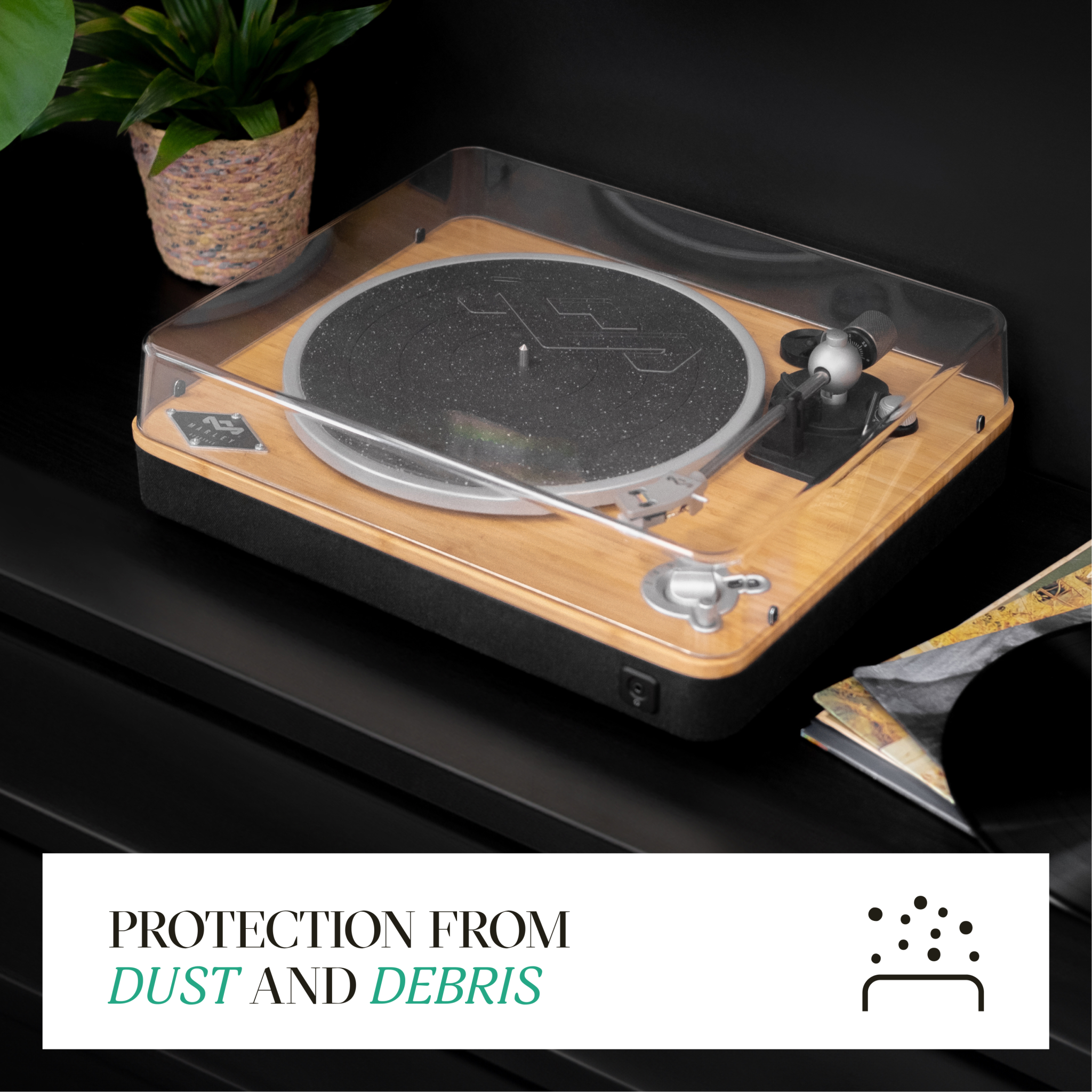 Marley Turntable Dust Cover. Clear