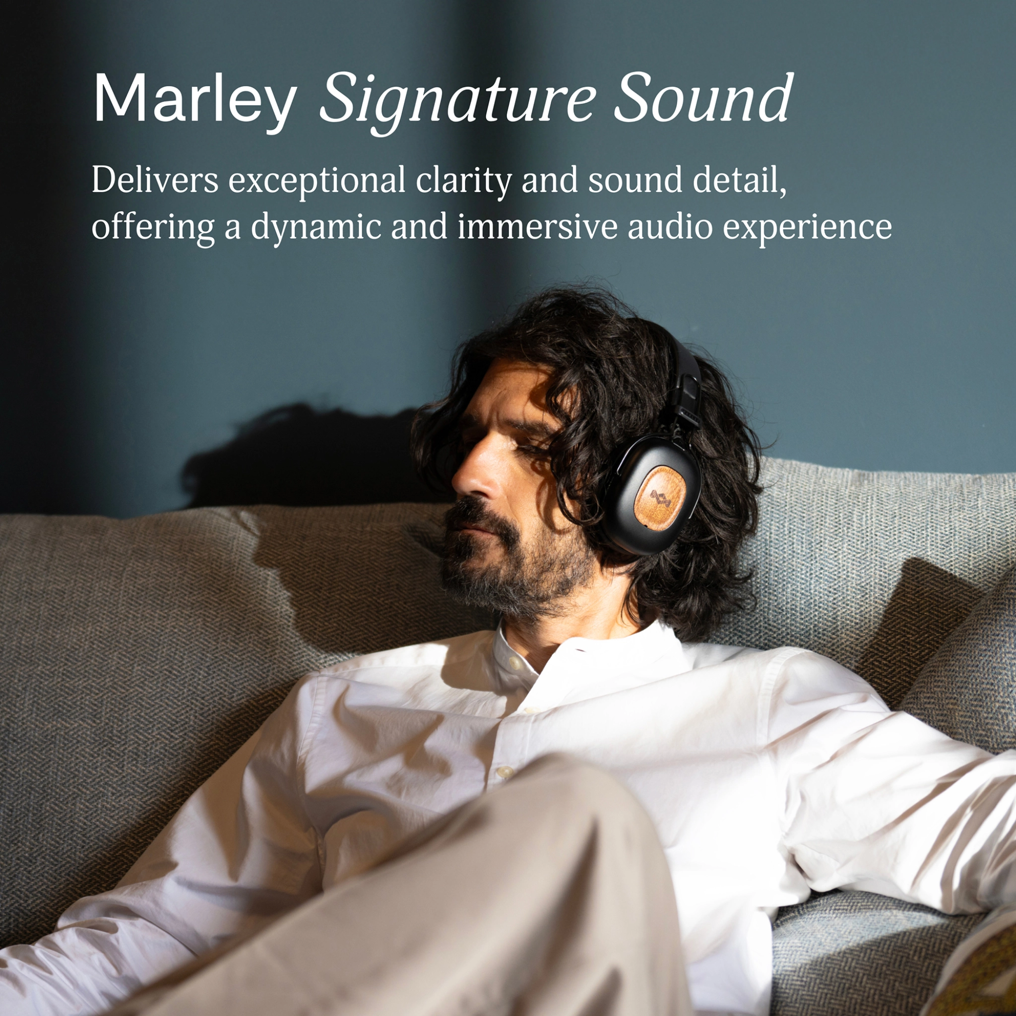 Marley Positive Vibration Rebel ANC Headphones. Black