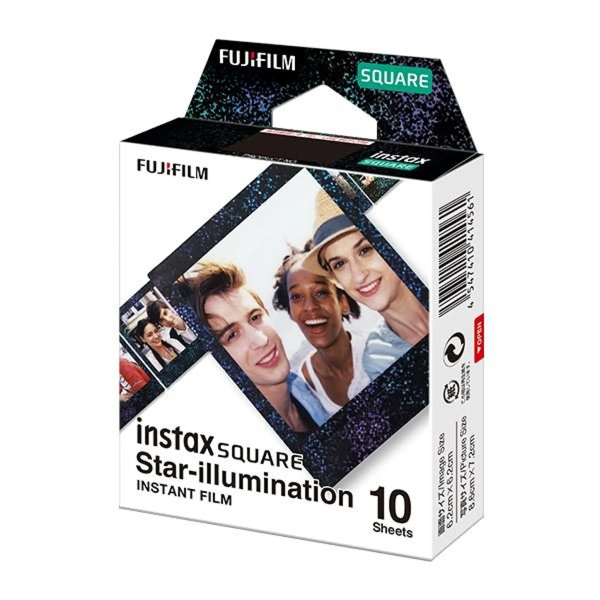 INSTAX Square Film. 10 Shots. Black with Stars