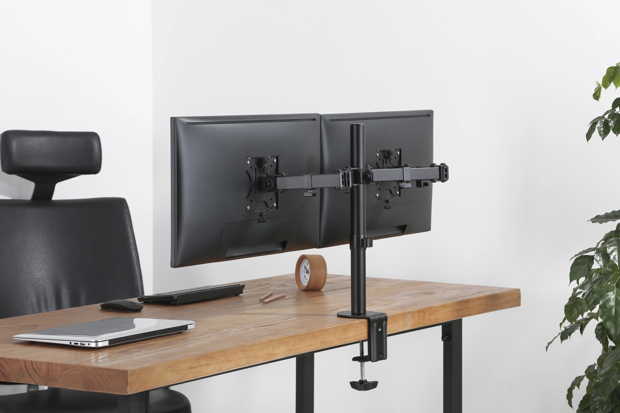 Sinox Office Dual Monitor Desk Mount. Up to 32". Black