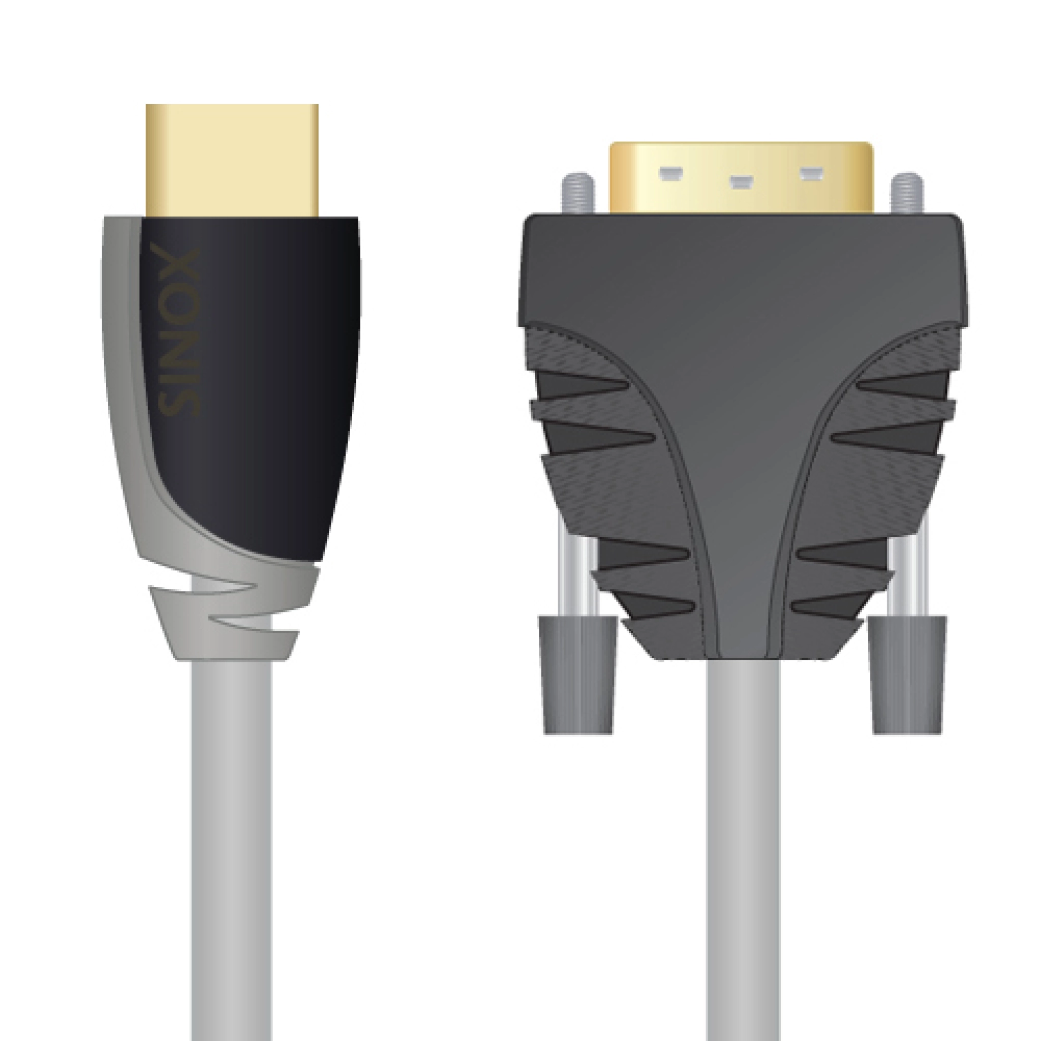 Sinox HDMI™ to DVI Cable. 5m. Grey/Black