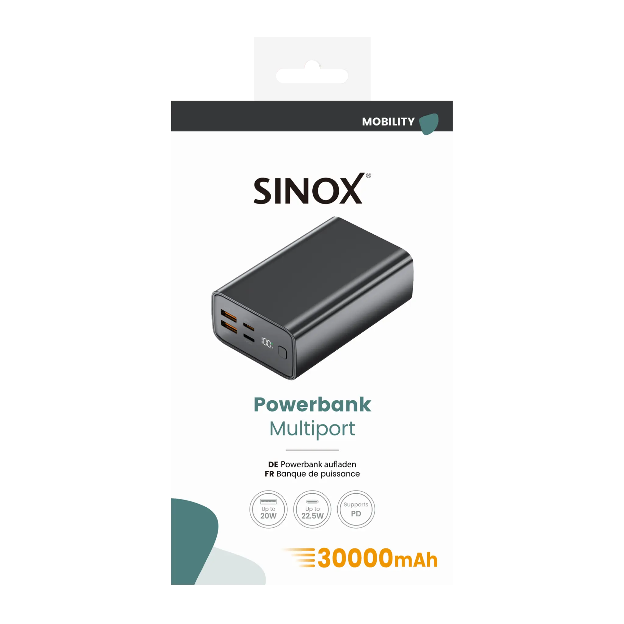 Sinox Power Bank 30000 mAh. Black