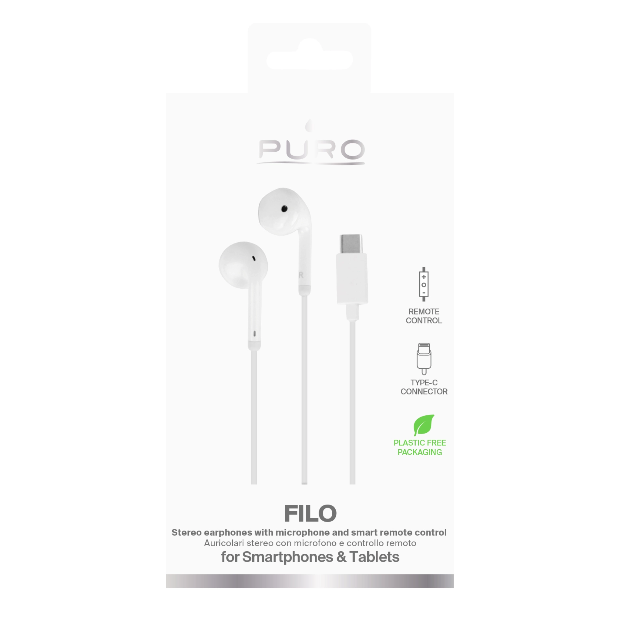 PURO "Filo" Stereo Earbuds with USB-C Connector