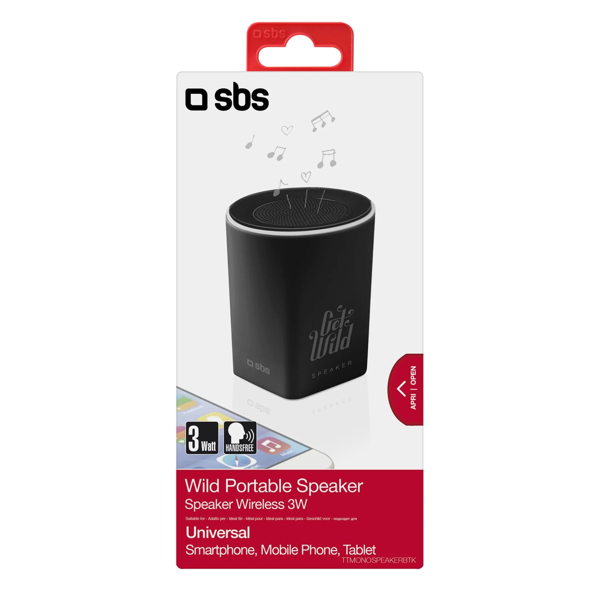 SBS Wild Portable Speaker. Black