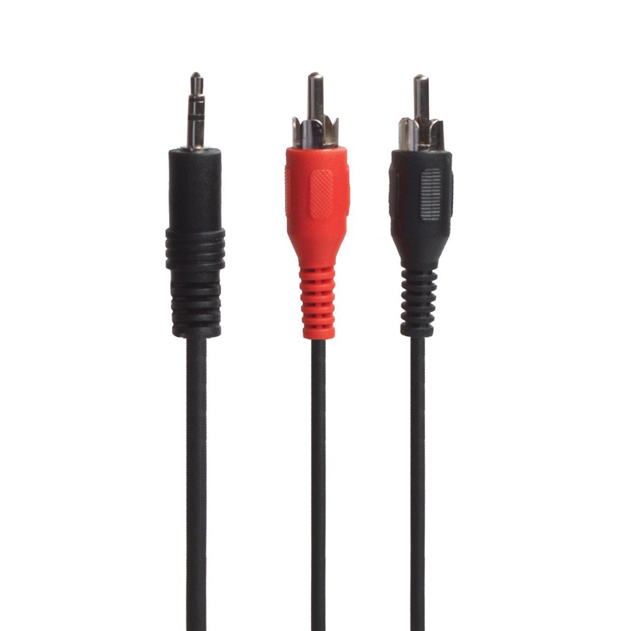 Connectech 3.5mm Mini Jack to Phono Cable. 10m. Black