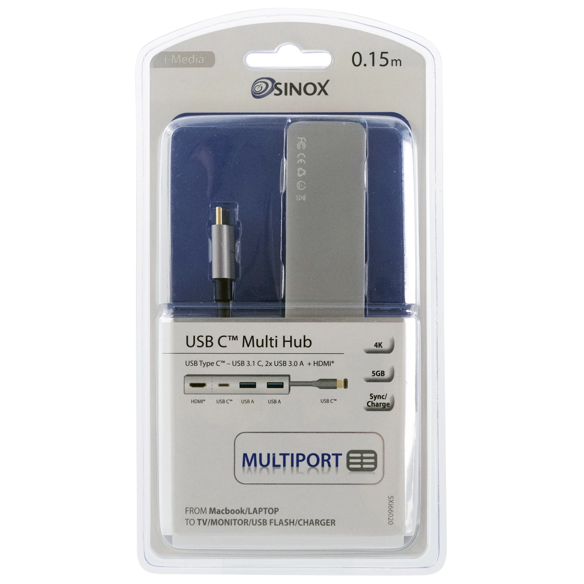 Sinox USB C Hub. Aluminum