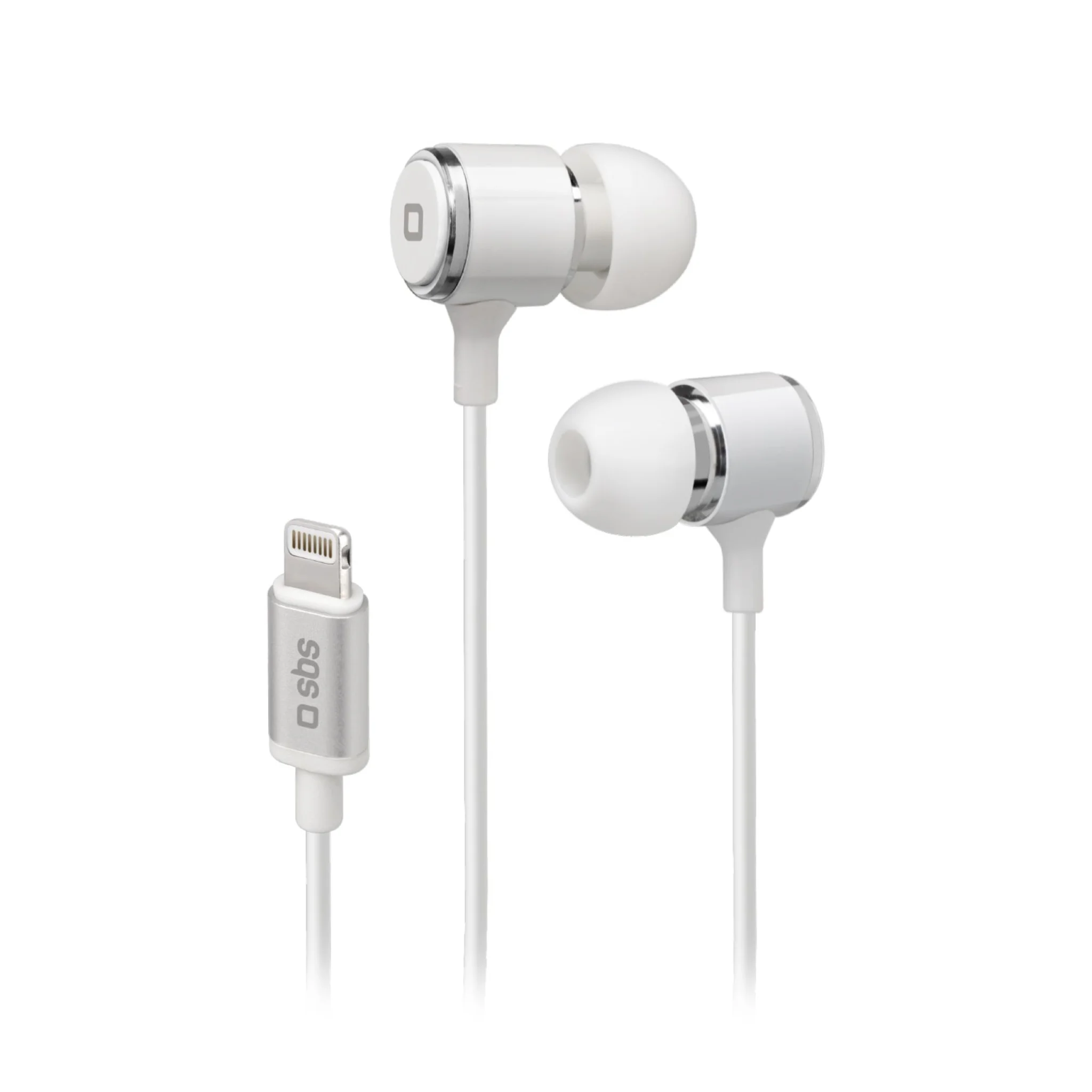 SBS In Ear Stereo Headset with Lightning Connector. White