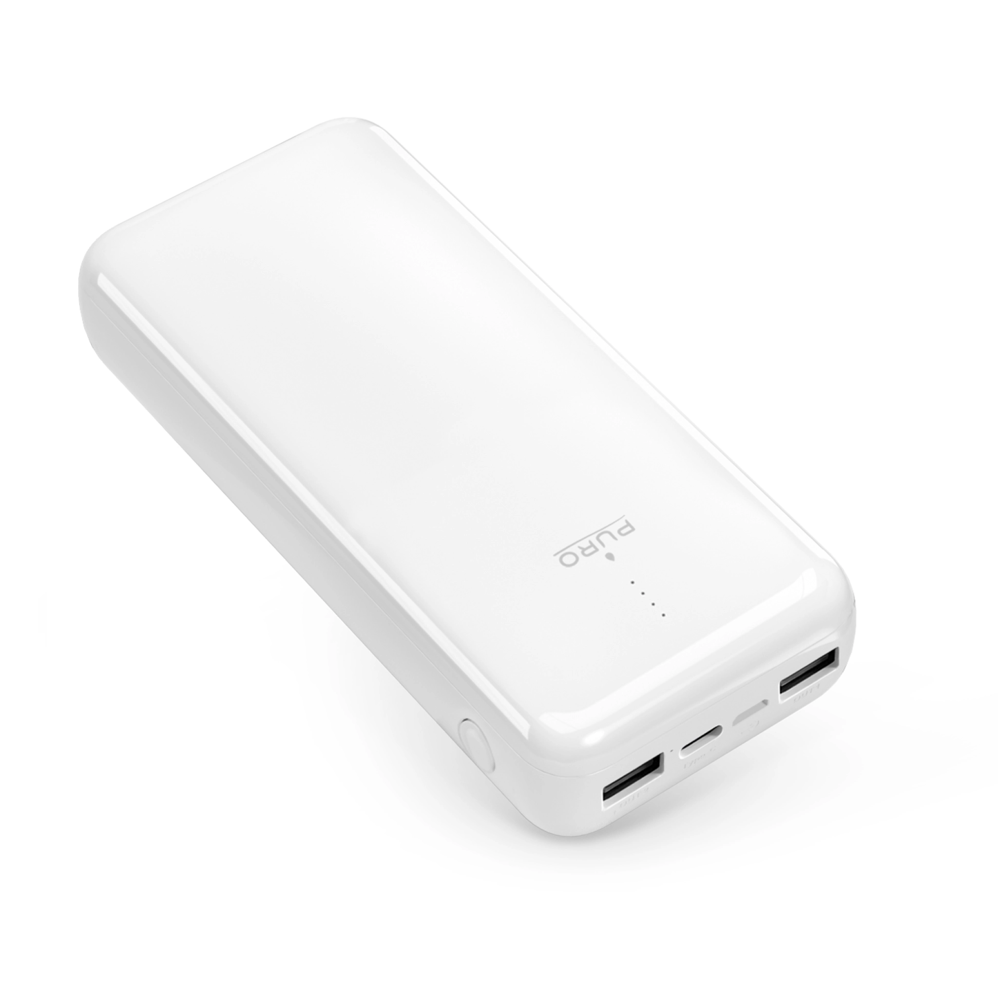 PURO Power Bank 20000mAh USB-C + 2 USB-A Fast Charge. White