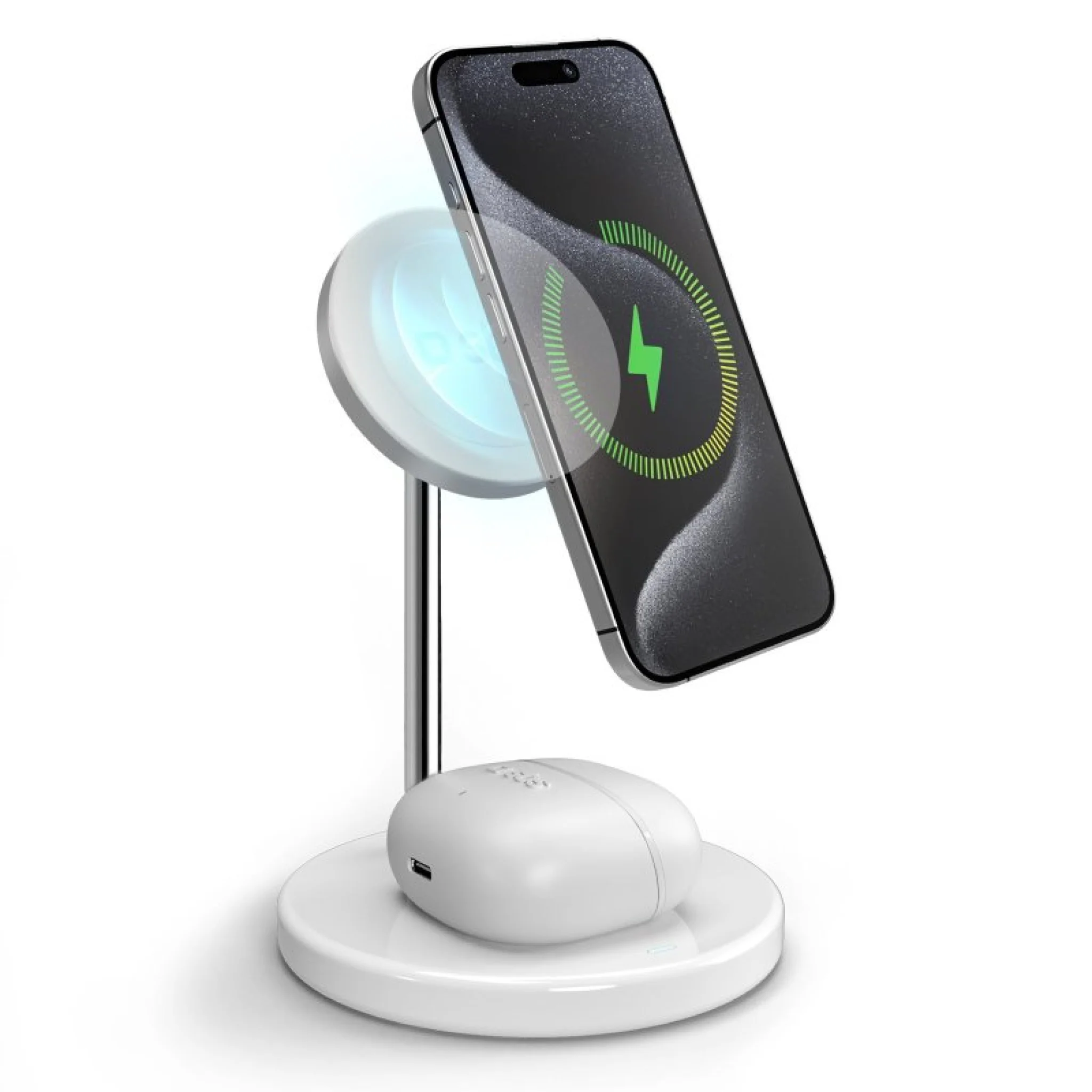 SBS Qi2 2x1 Wireless Charging Station 15W, White
