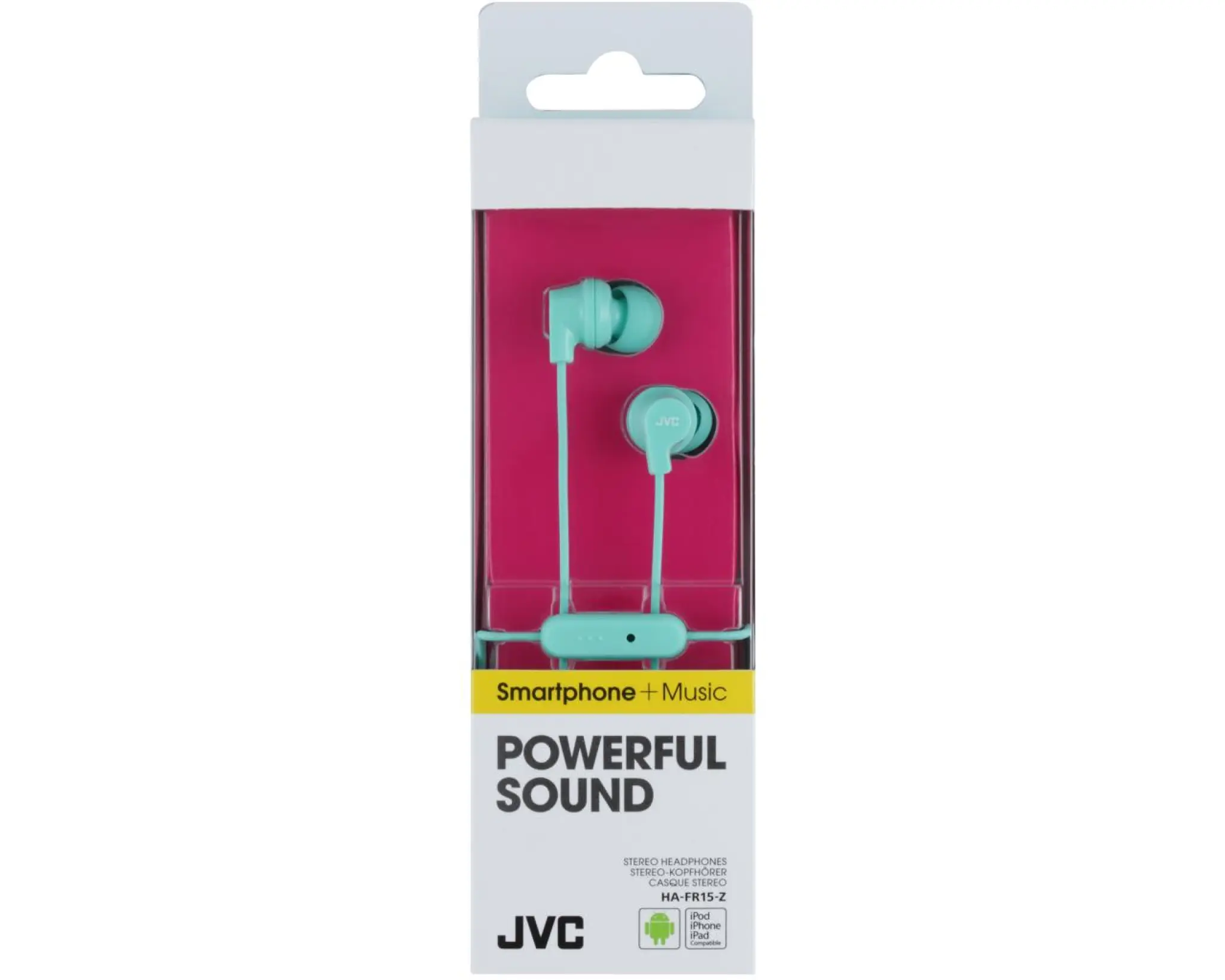 JVC In Ear Headphones with Remote and Microphone. Mint