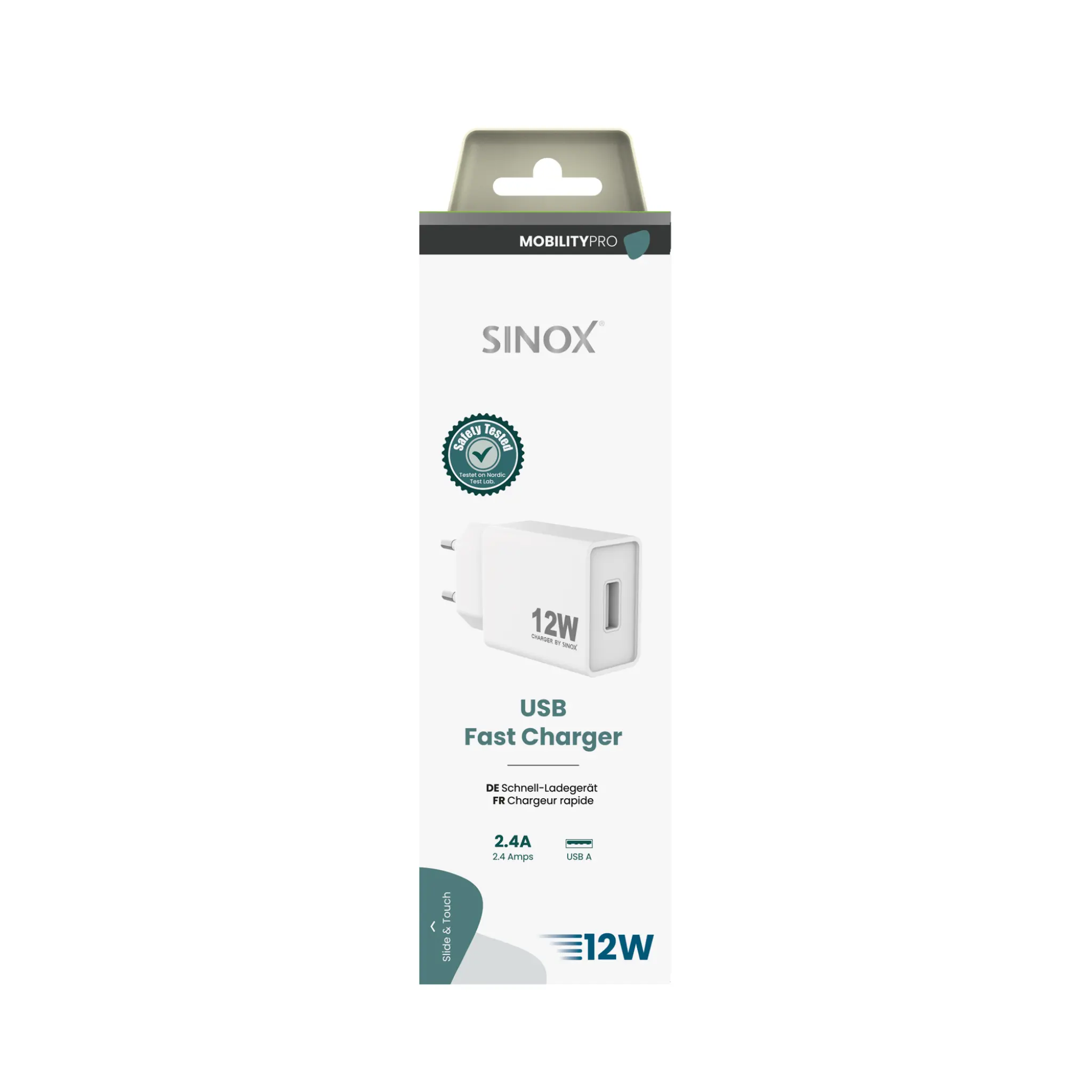 Sinox PRO Wall Charger USB-A 12W. White