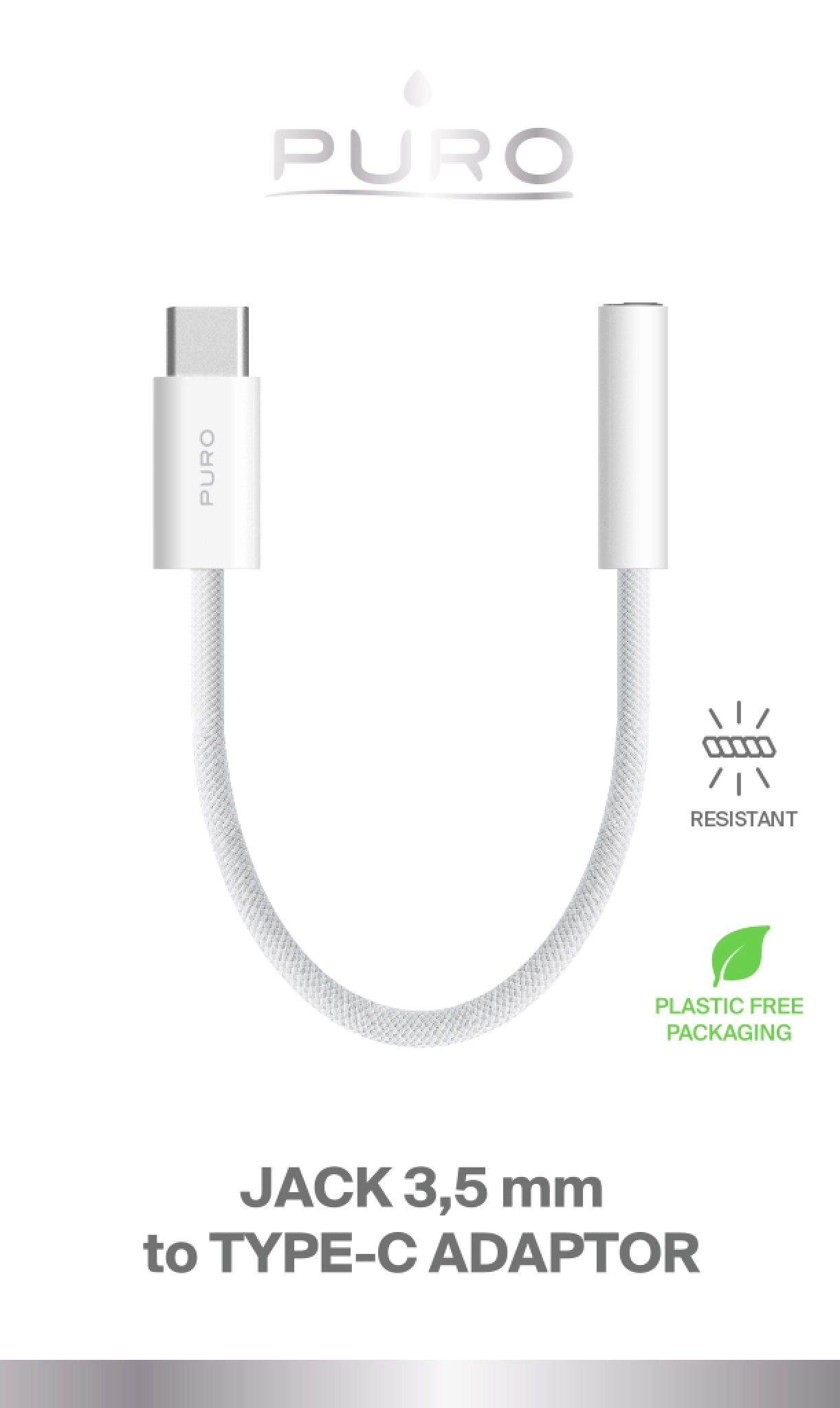 PURO USB-C adapter for headphone jack 3.5 mm, 15cm