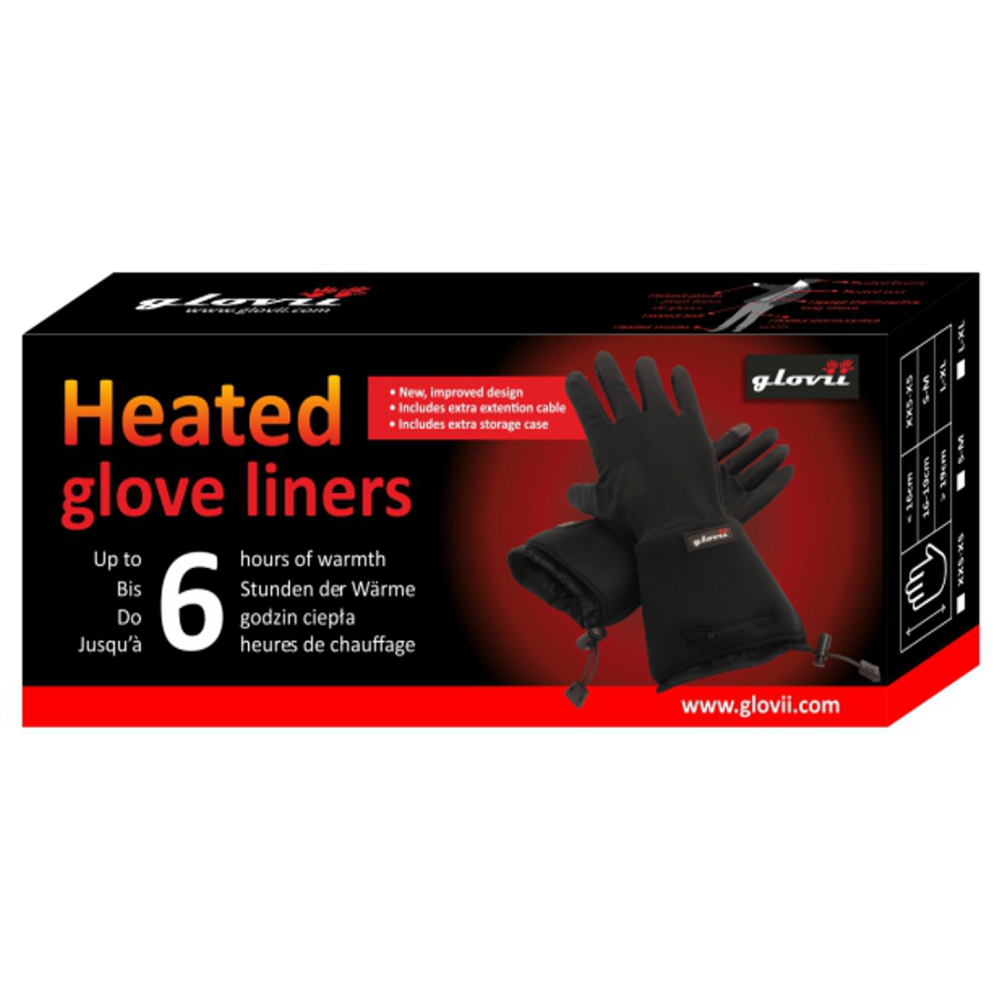 Glovii Heated Universal Gloves XL. Black