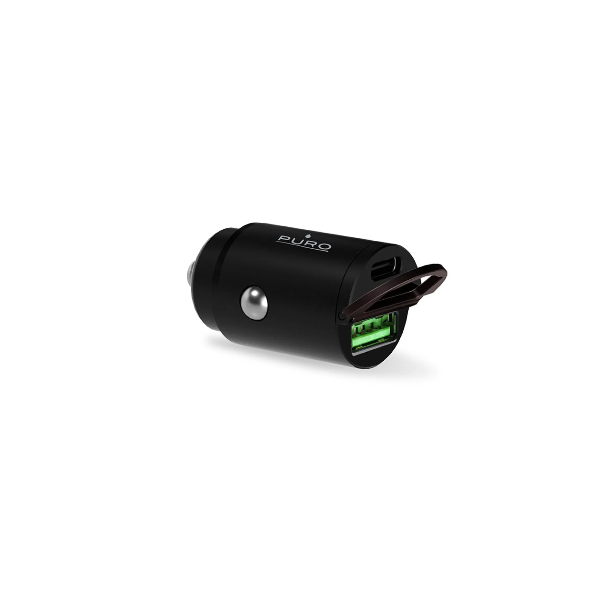 PURO Mini Car Charger "Bullet" USB-C and USB-A Fast Charging and Power Delivery 30W