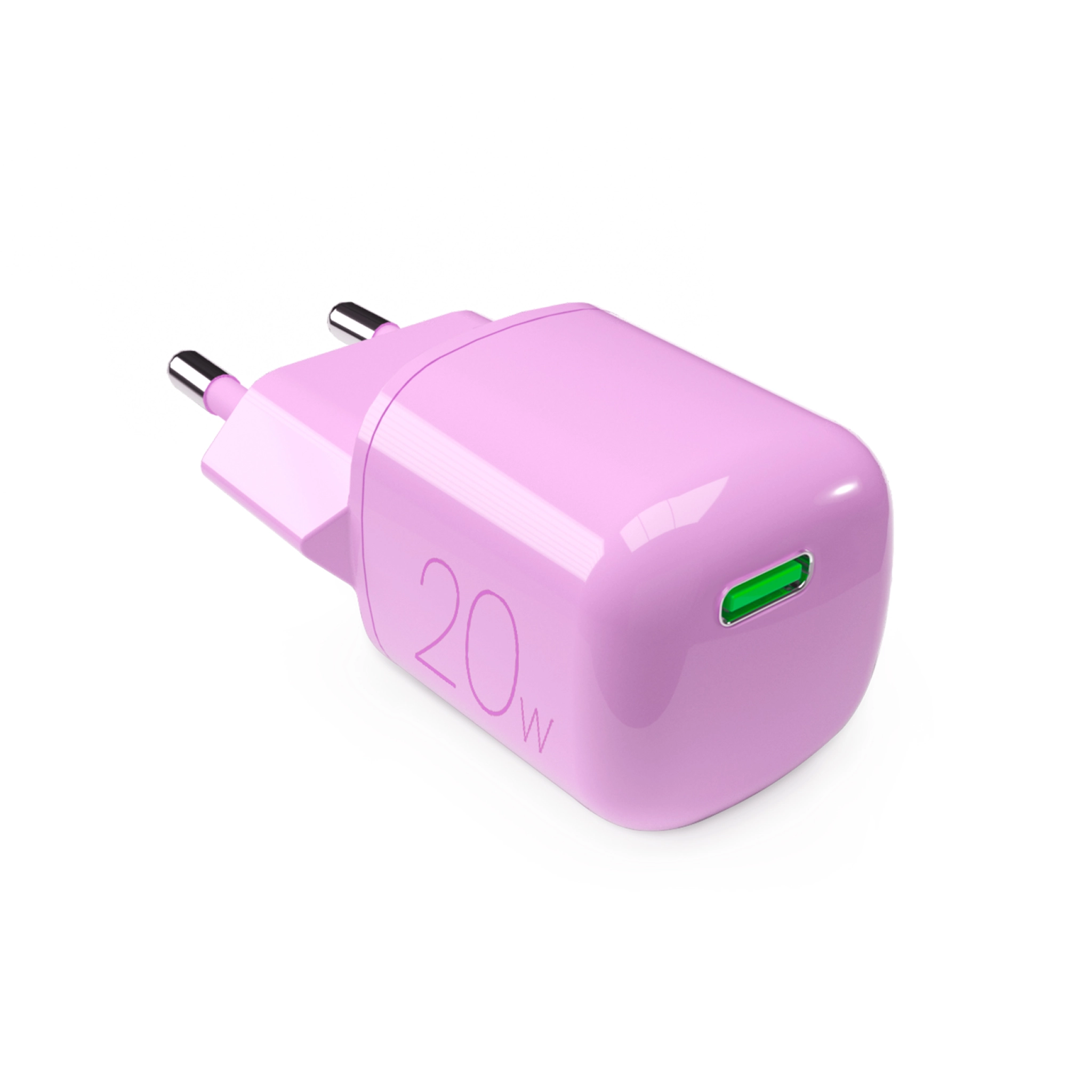 PURO MiniPro 20W USB-C Wall Charger – GAN Technology. Pink