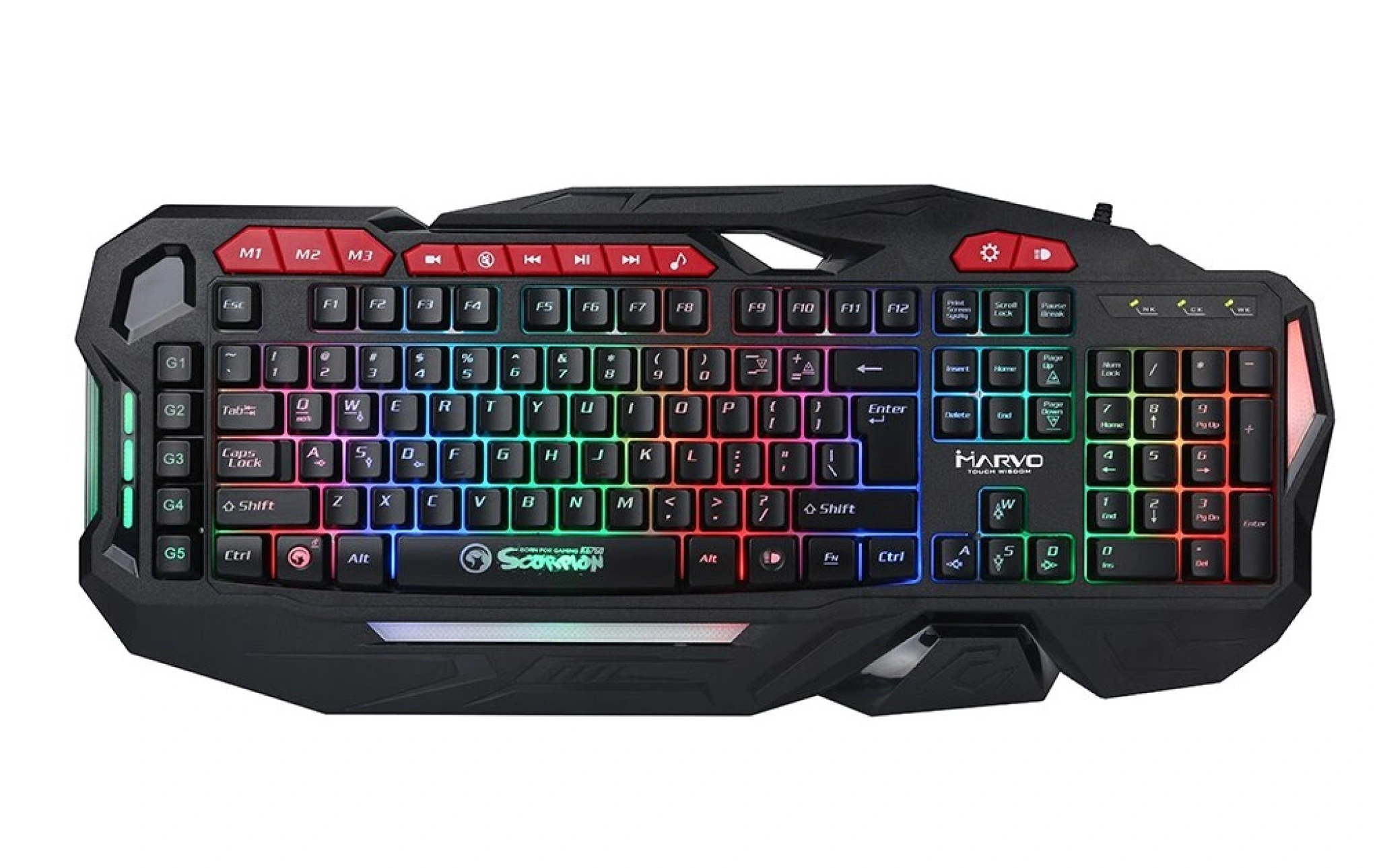 Marvo Gaming Keyboard. Nordic. Black