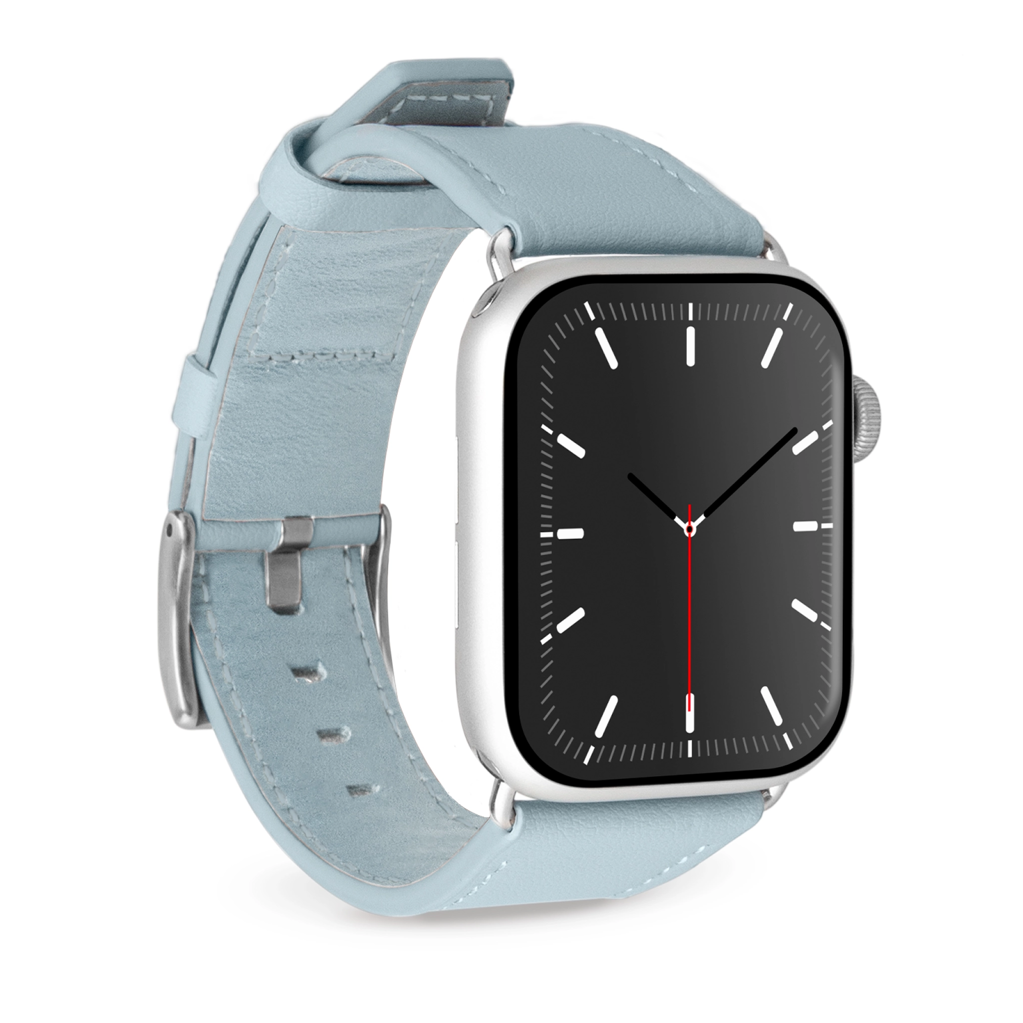 PURO E-Classic strap for Apple Watch 42, 44, 45, 46, 49mm. Light Blue
