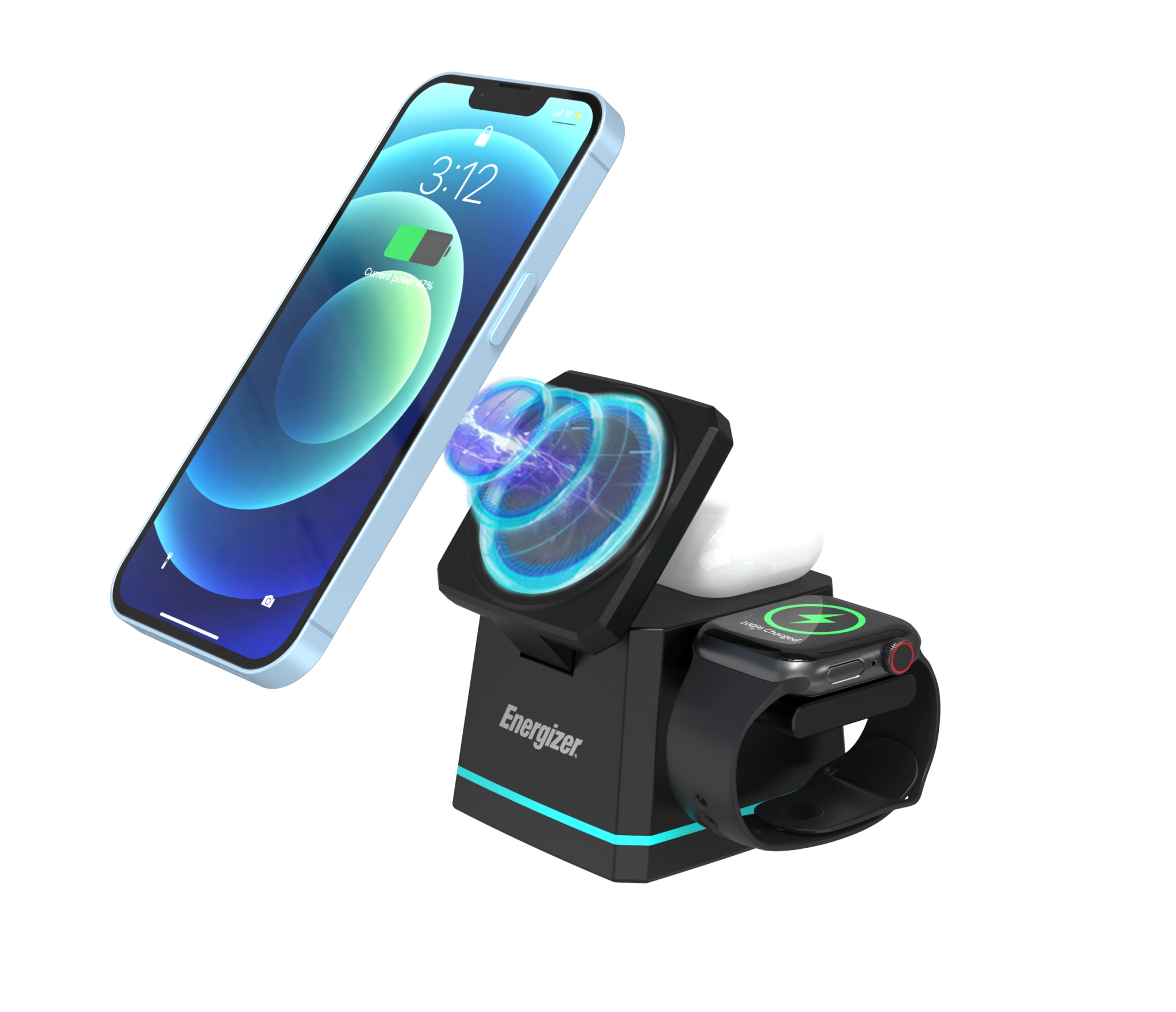 Energizer All-in-One Wireless Charging Dock. Black